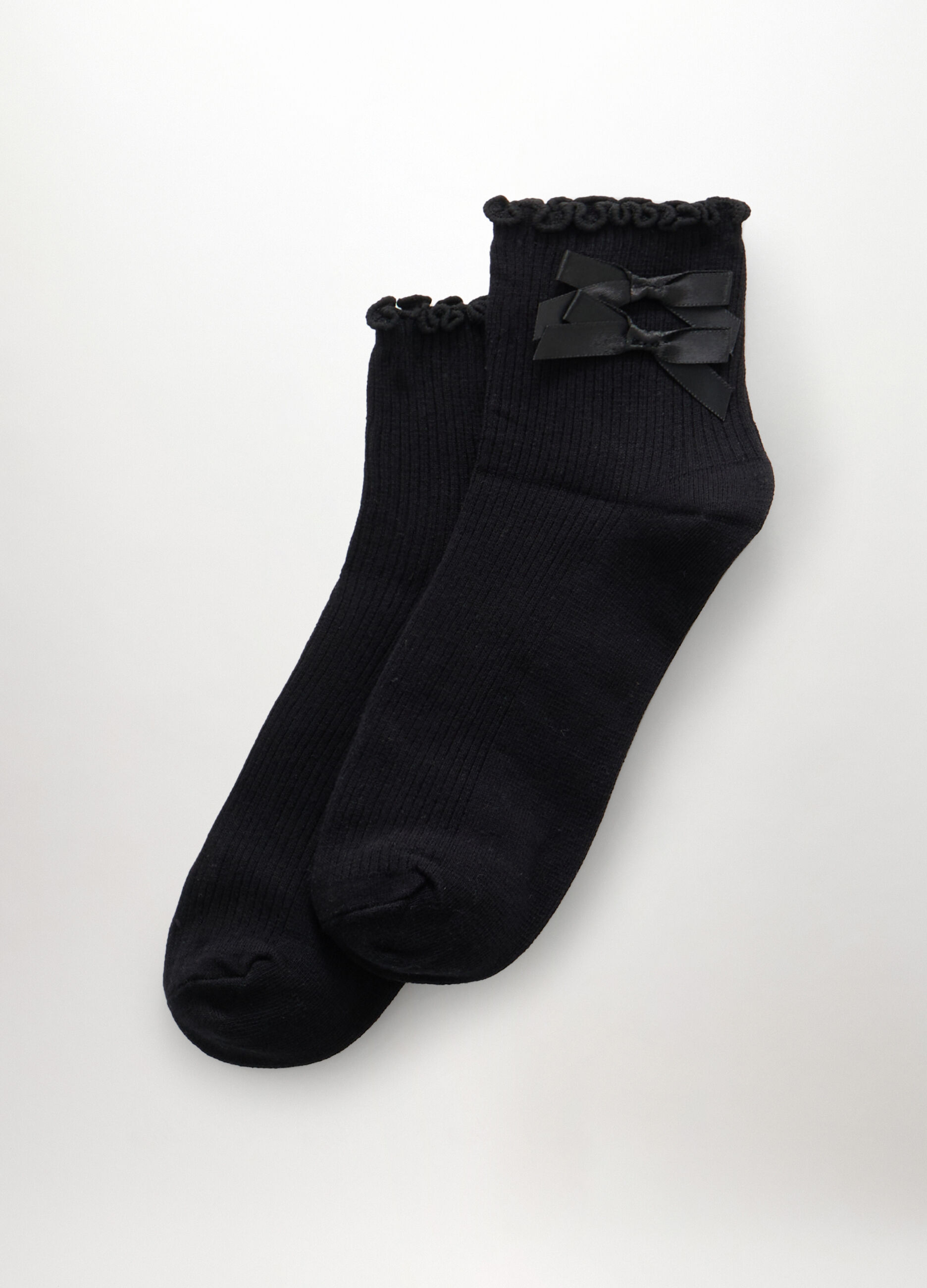 Calze corte misto cotone con fiocchi donna_0