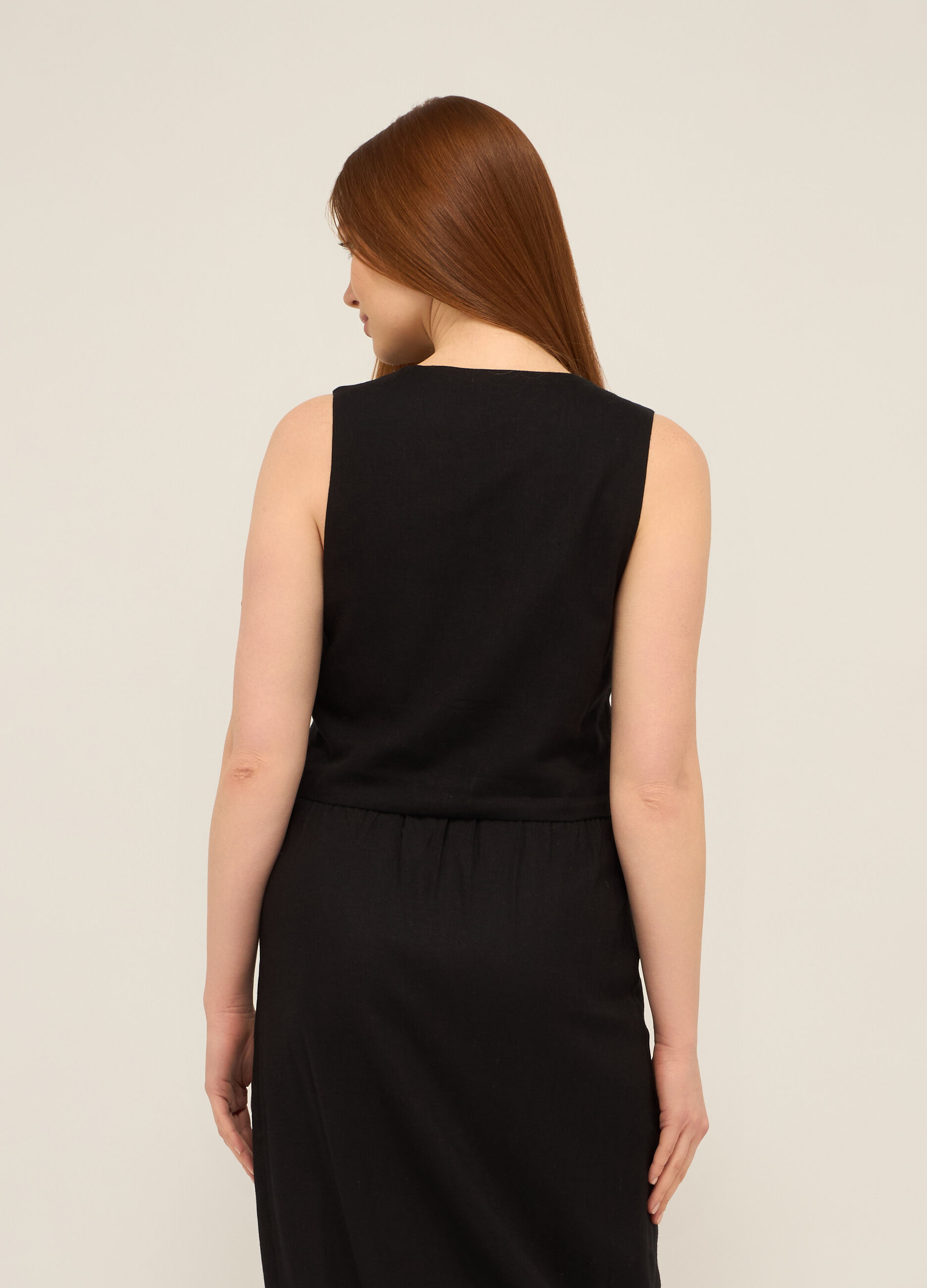 Gilet misto lino donna_1