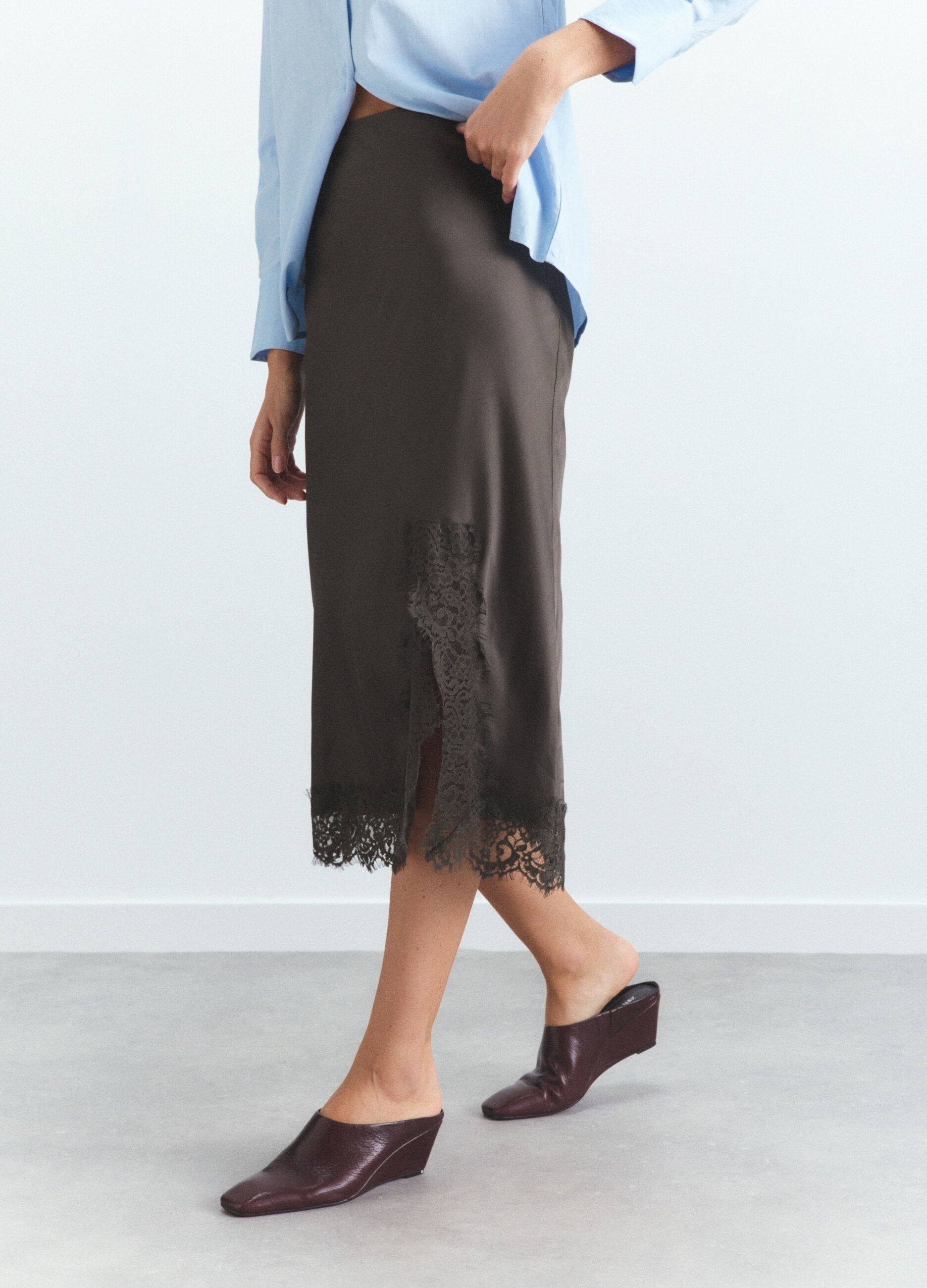 Gonna lunga in raso di pura viscosa donna_4