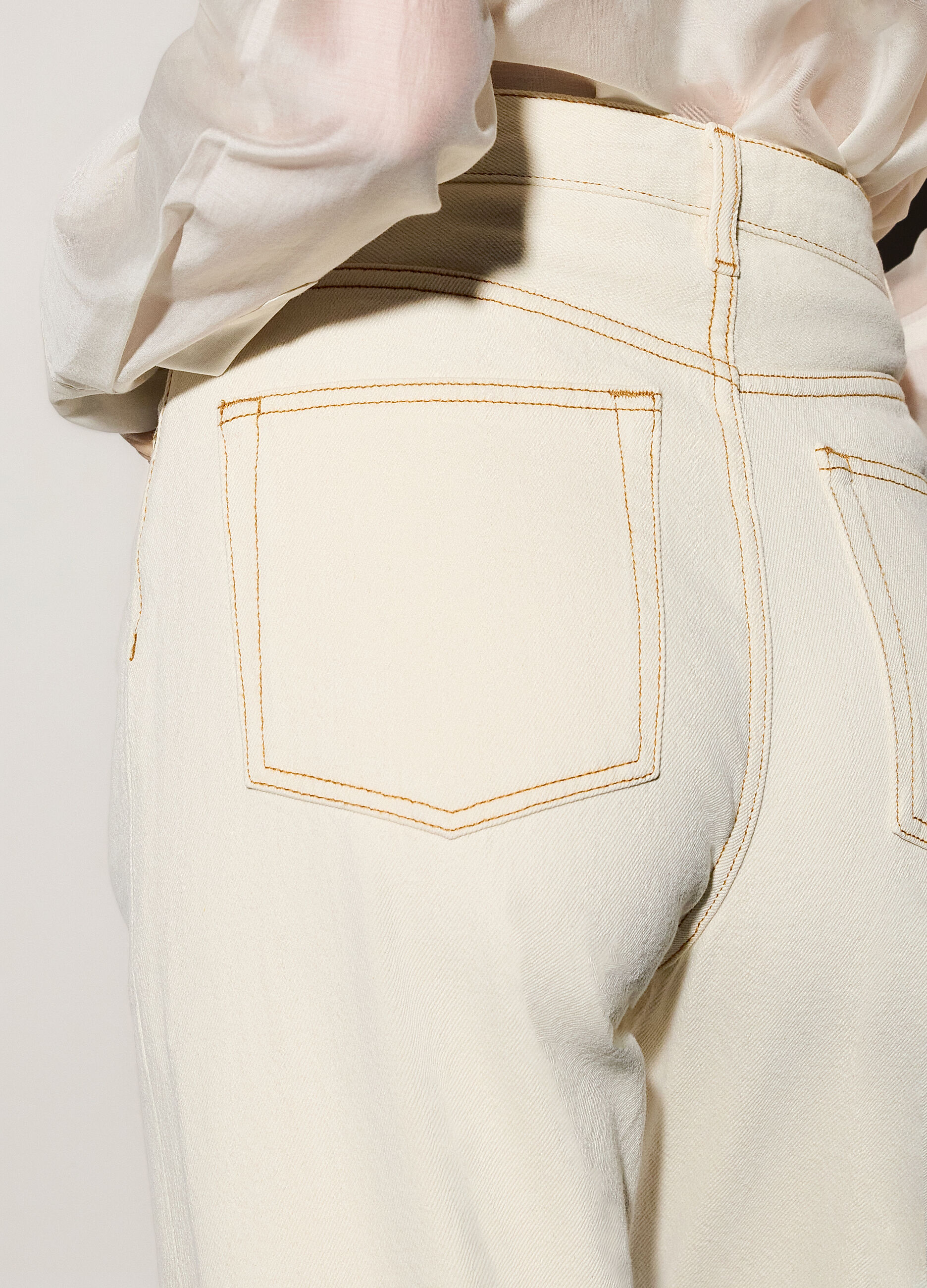 Pantaloni wide leg in denim donna_3