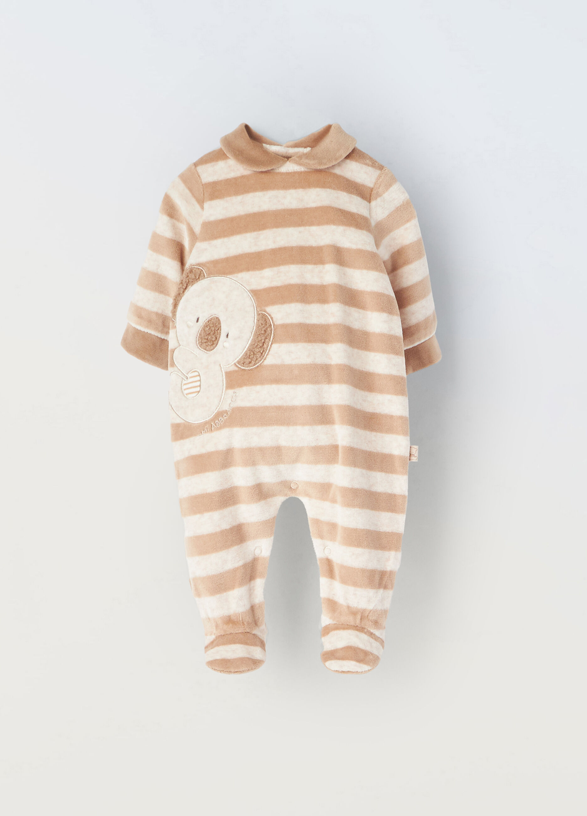 Tutina rigata velours neonato