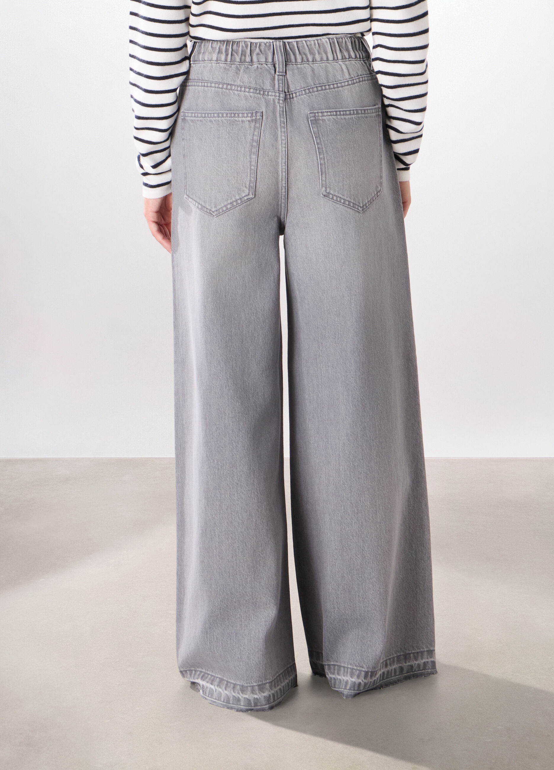 Pantaloni in denim di puro cotone donna_1