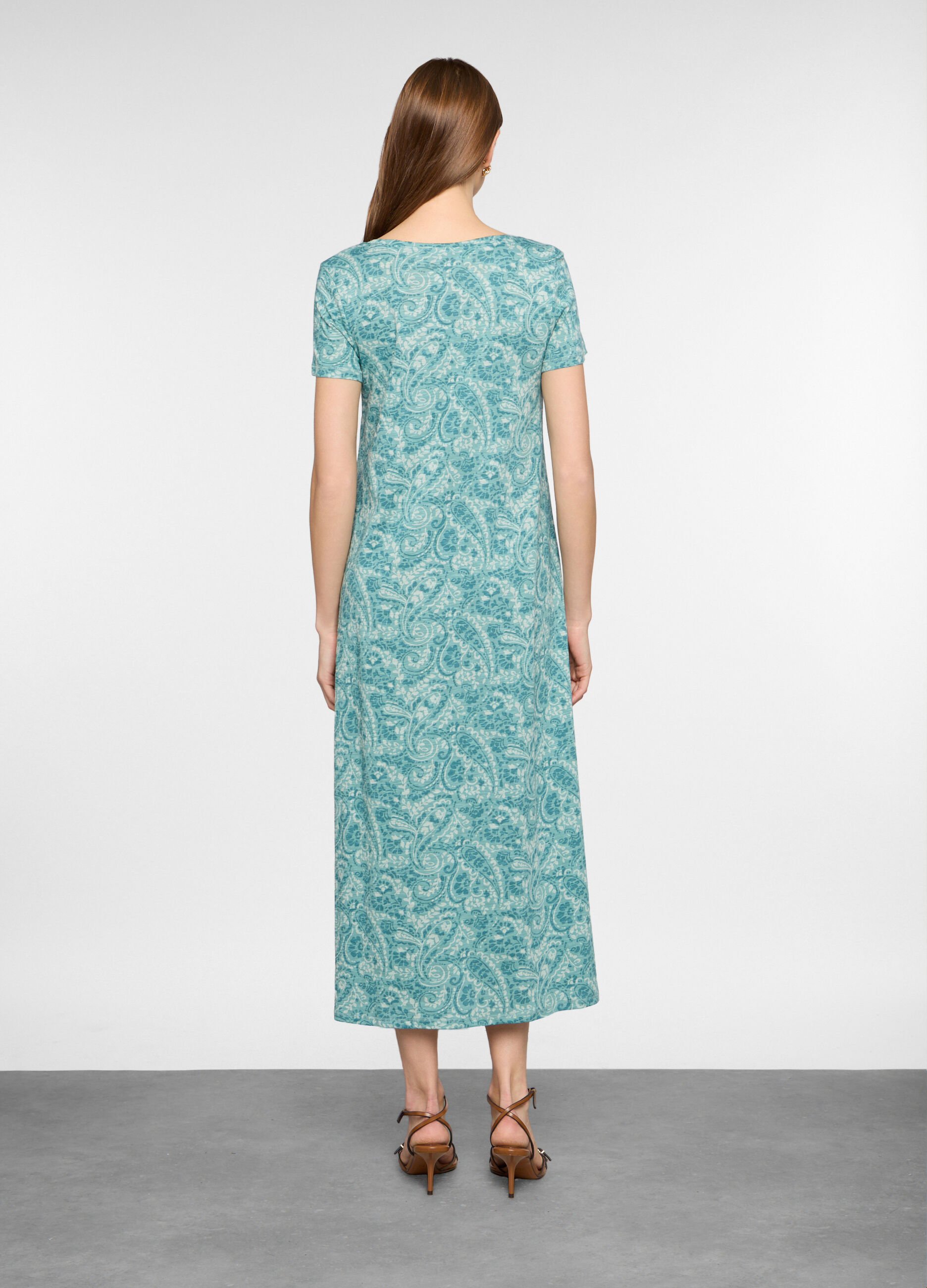 Abito lungo in jersey di puro cotone donna_1