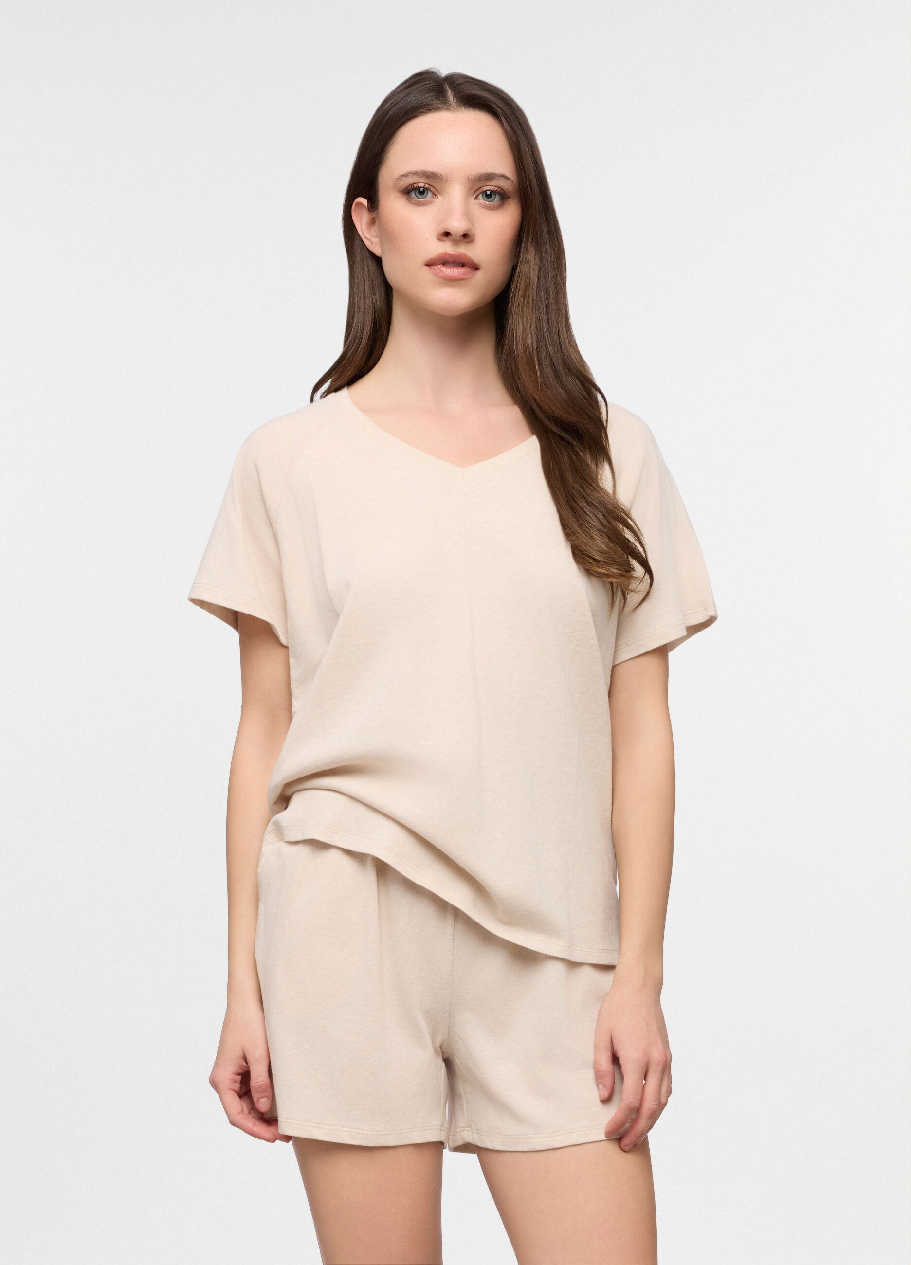 Top pigiama misto lino donna_0