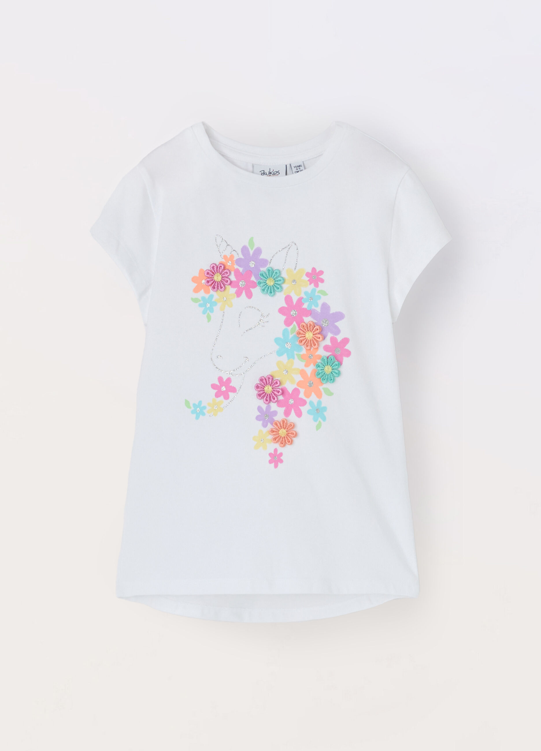 T-shirt in jersey di cotone stretch bambina_0