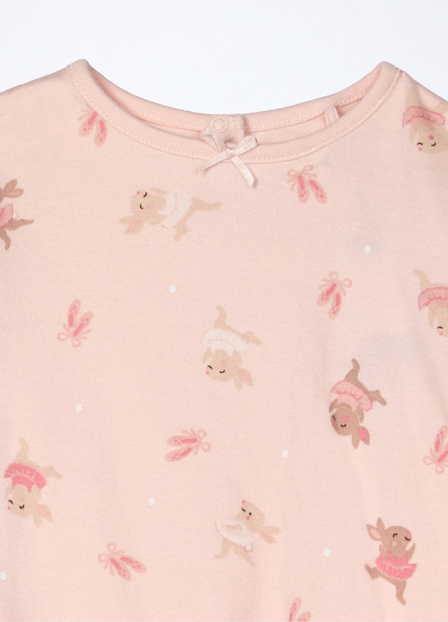 Pigiama lungo in interlock di puro cotone neonata_2