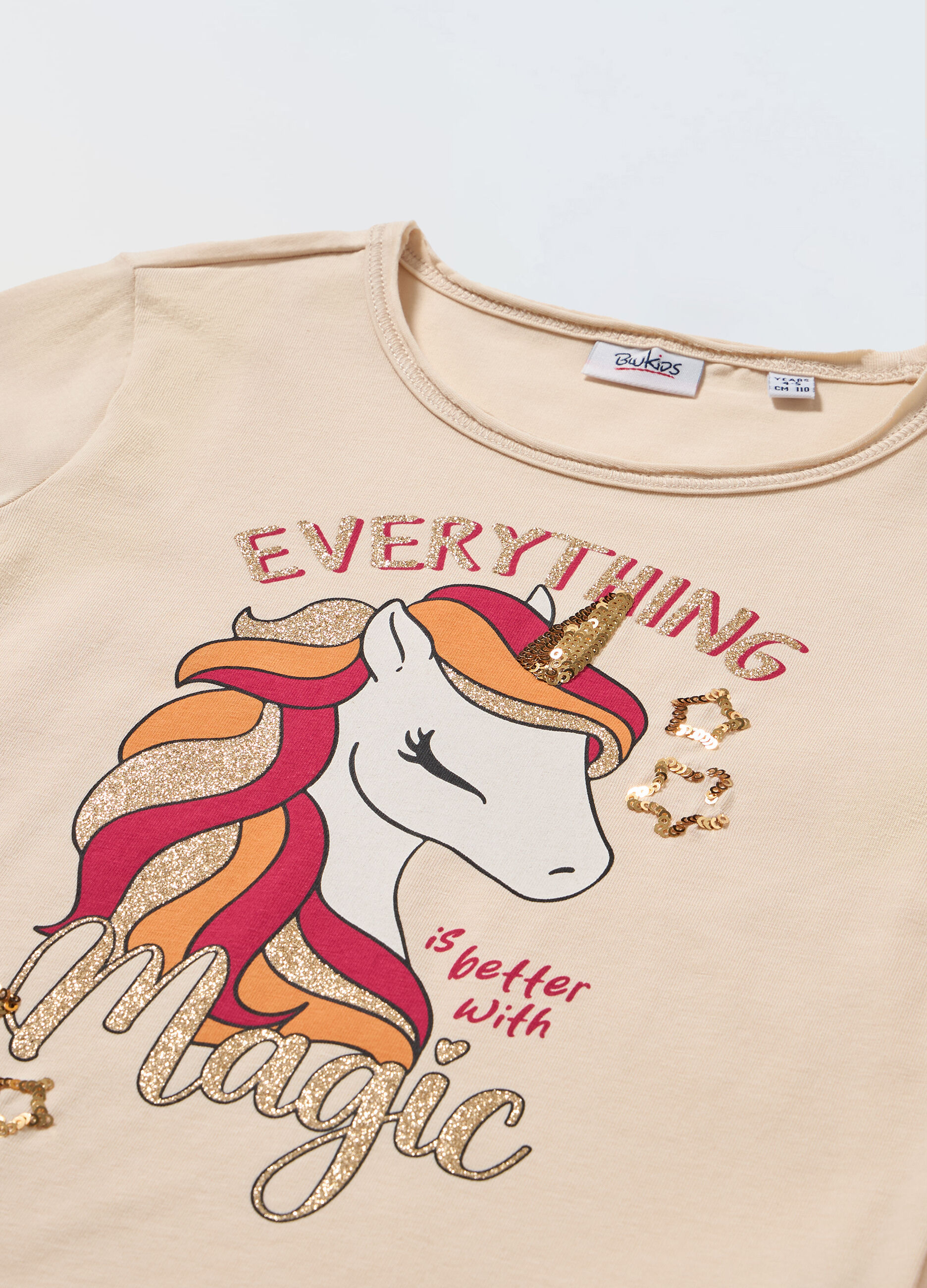 T-shirt a maniche lunghe in cotone stretch bambina_1