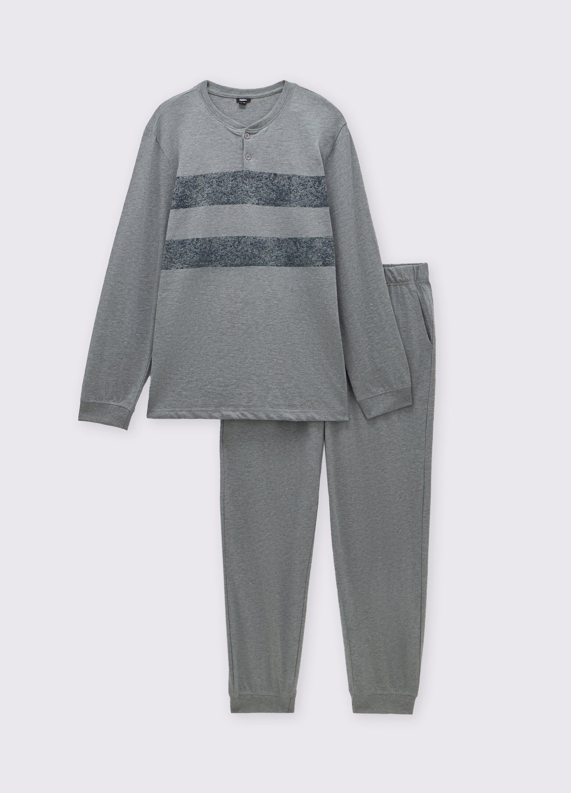 Set pigiama lungo in cotone uomo_0