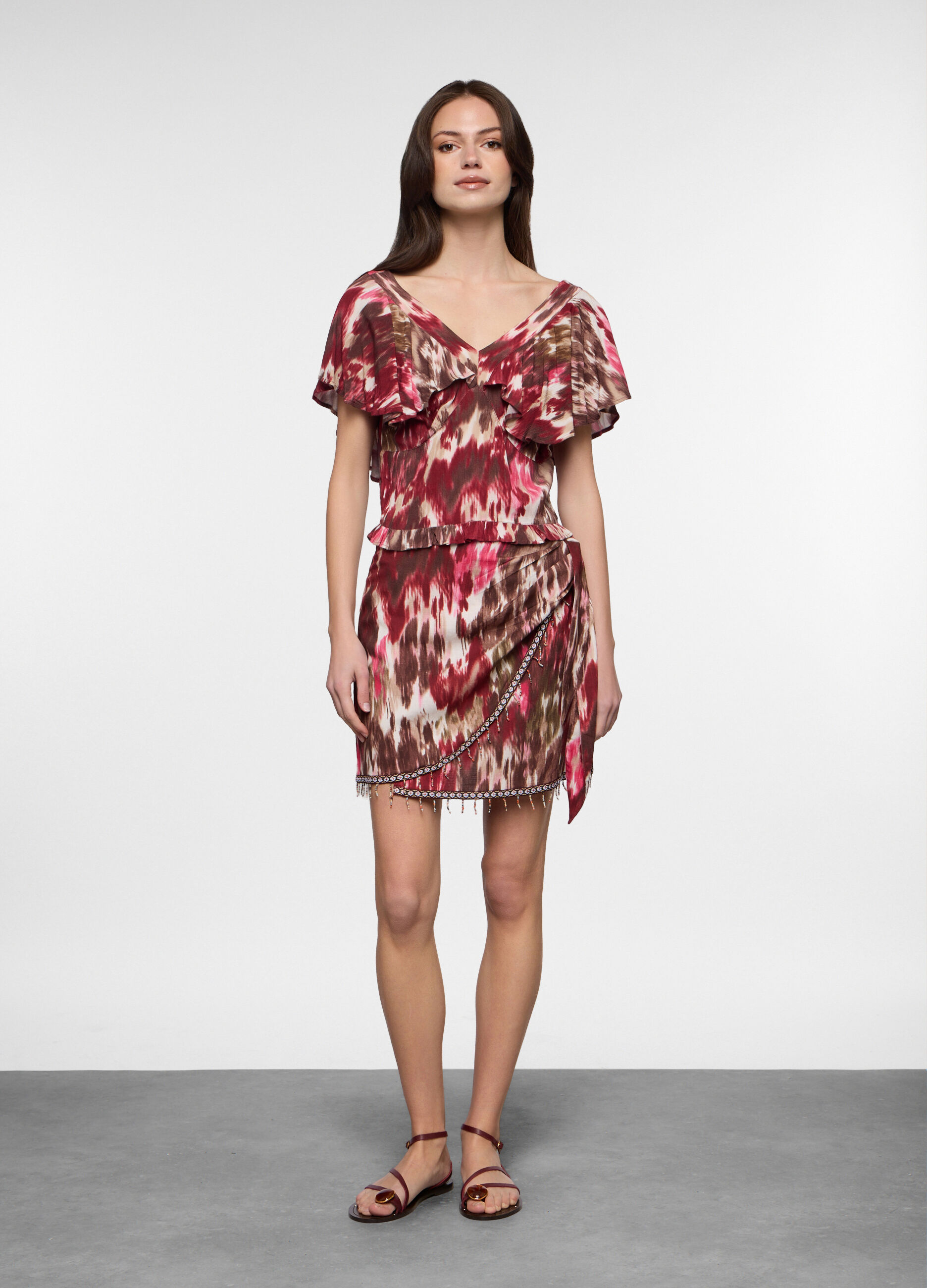 Minigonna misto lino donna_0