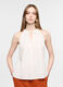 Blusa regular fit con scollo a V in puro cotone donna_0
