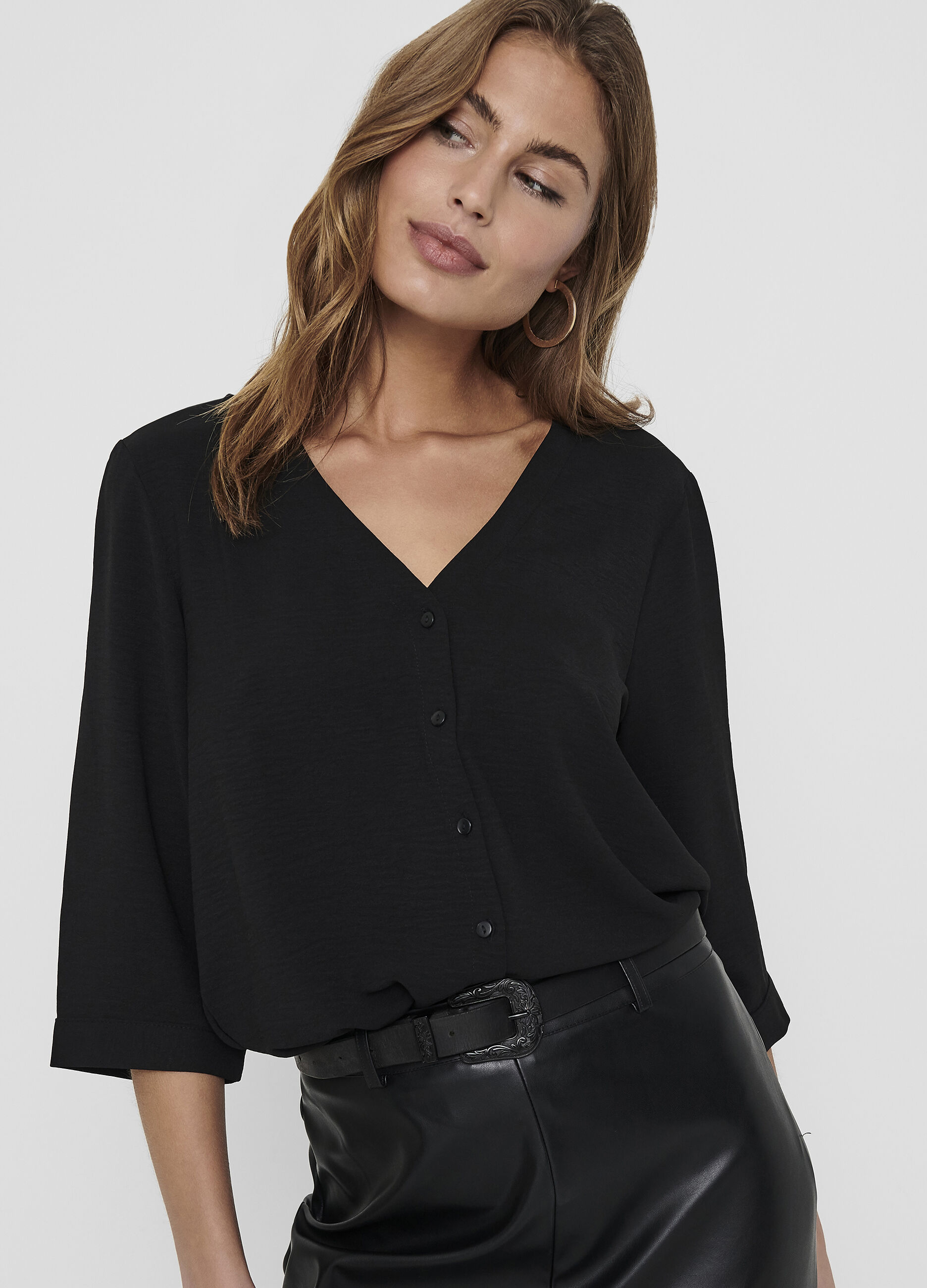 Camicia regular fit con colletto cinese_1
