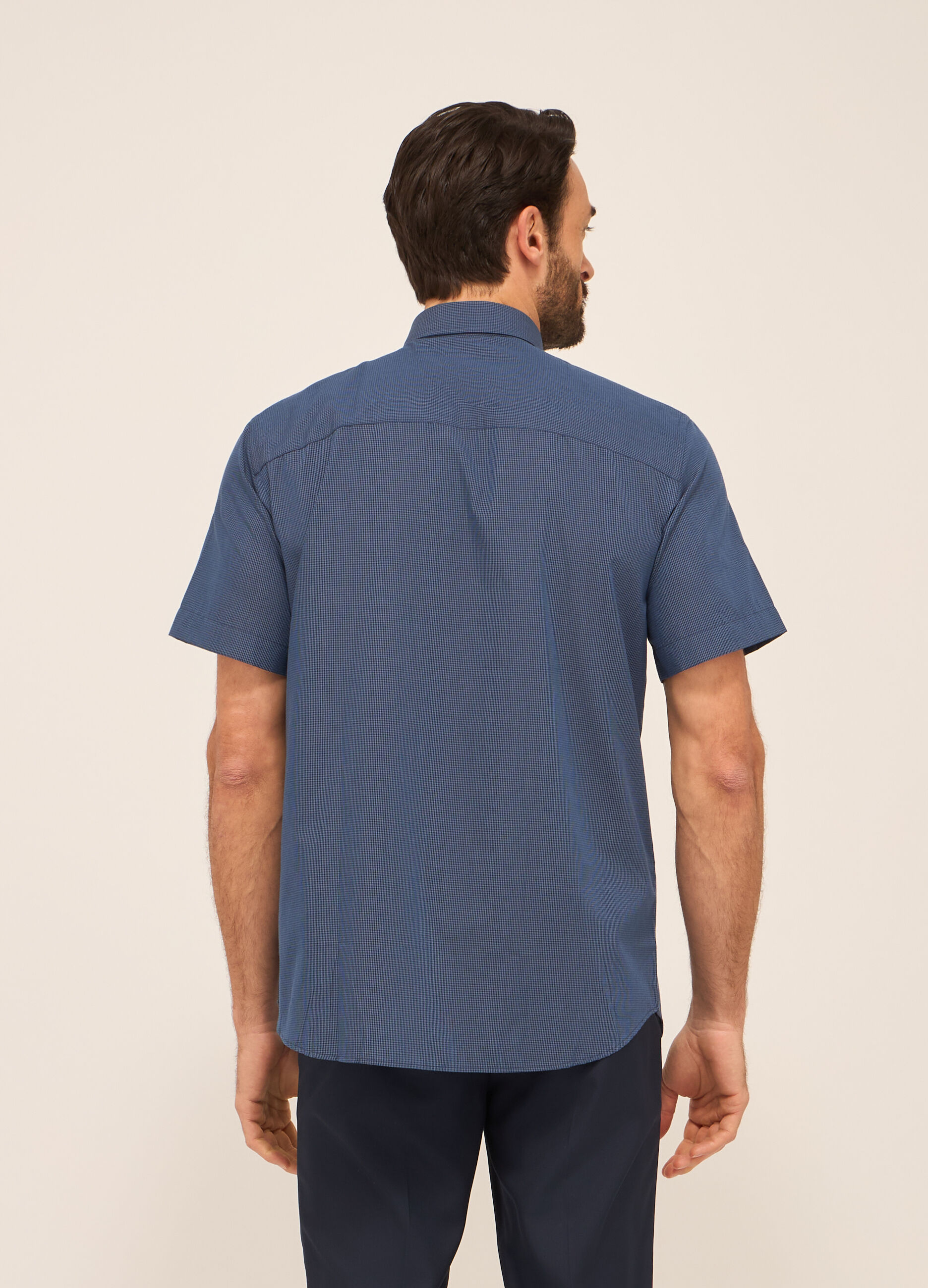 Camicia a maniche corte a quadretti uomo