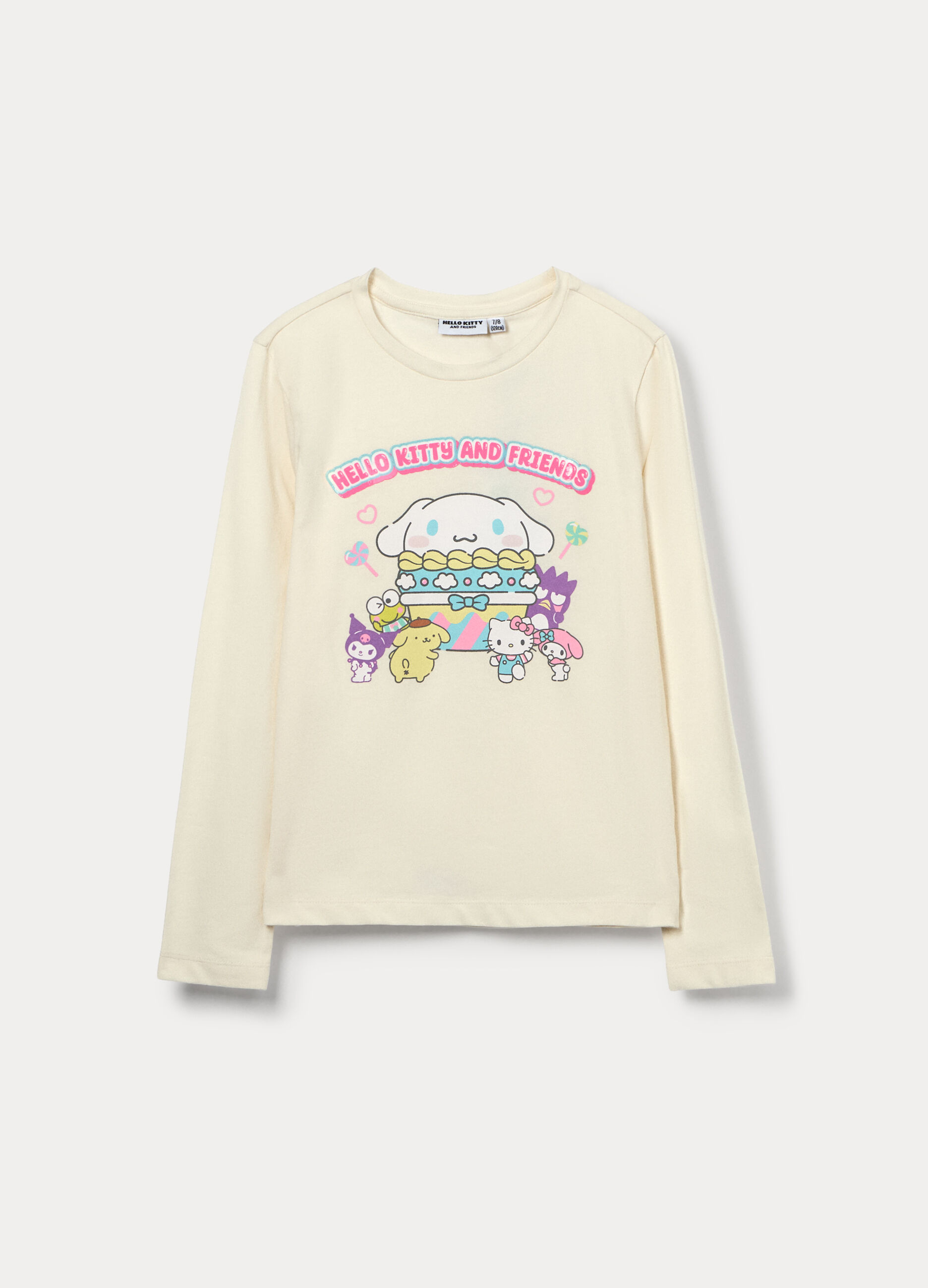 T-shirt Hello Kitty in jersey di cotone stretch bambina_0