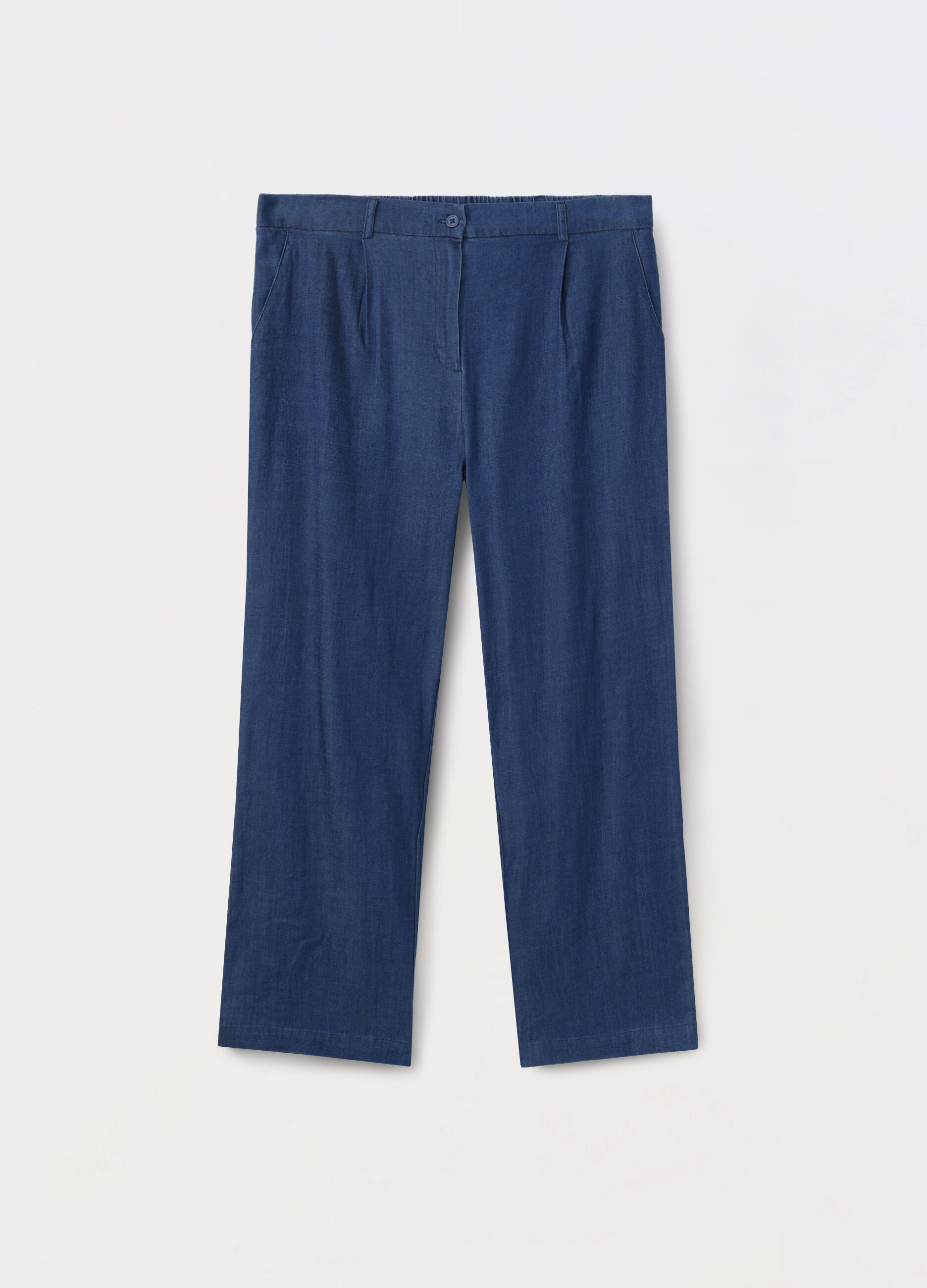 Pantaloni in denim di mista lyocell donna curvy_0