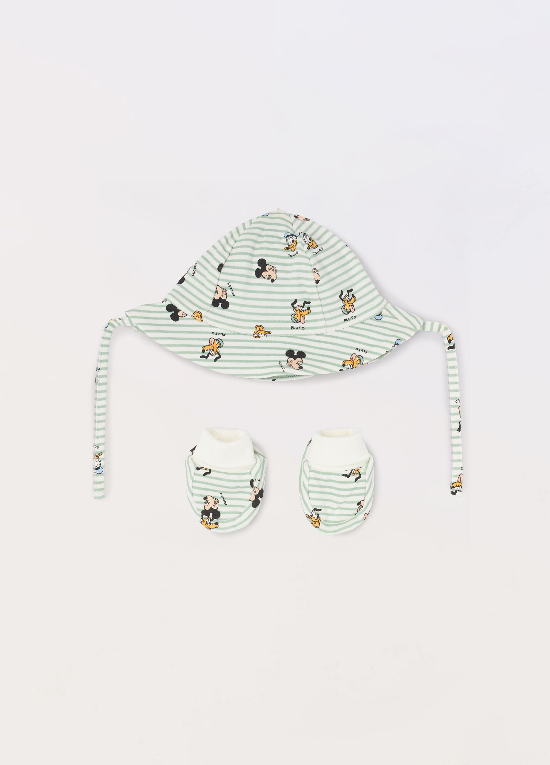 Set berretto pescatore + scarpine in interlock di puro cotone neonato