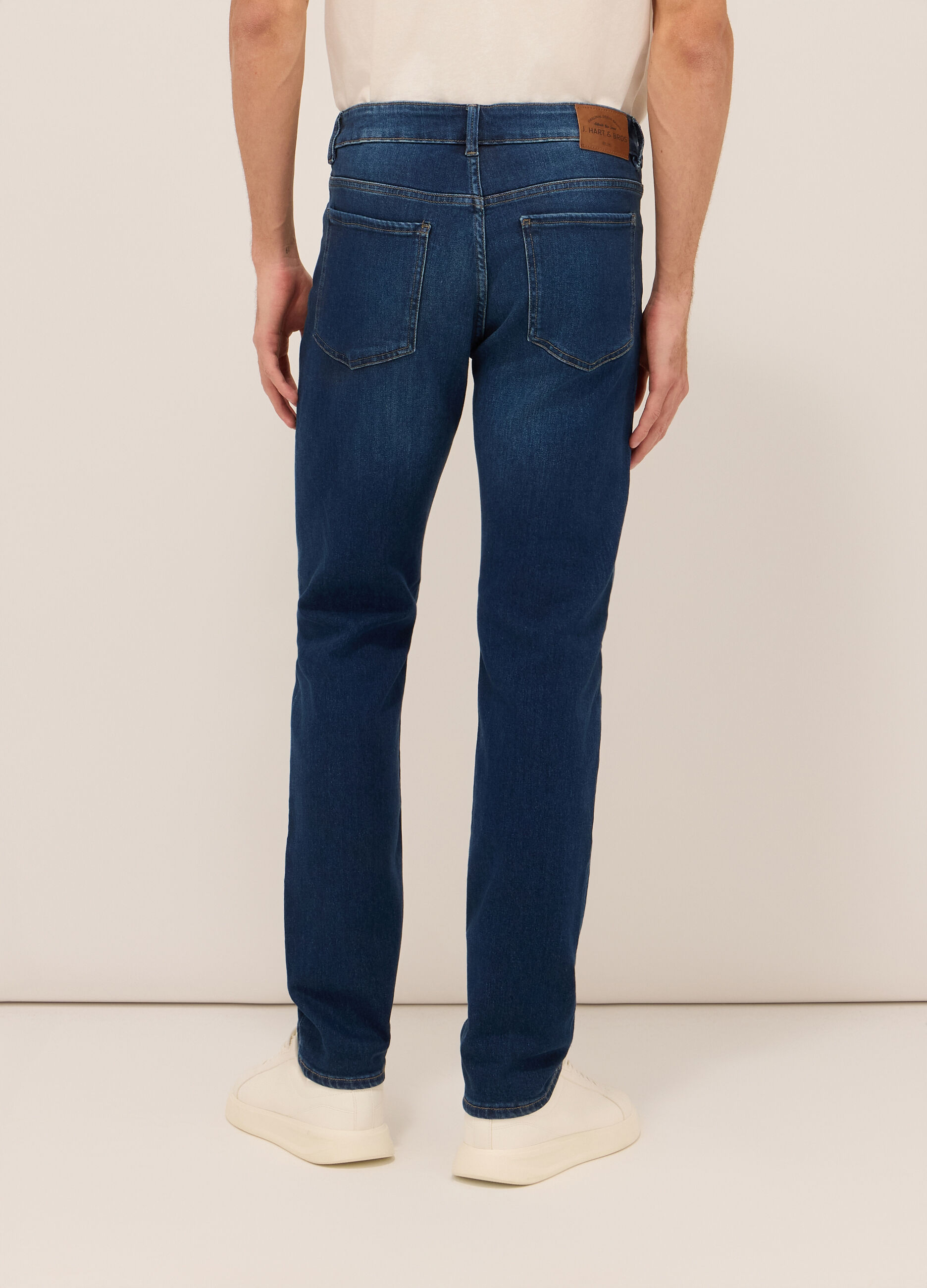 Jeans 5 tasche in demin di cotone stretch uomo_1