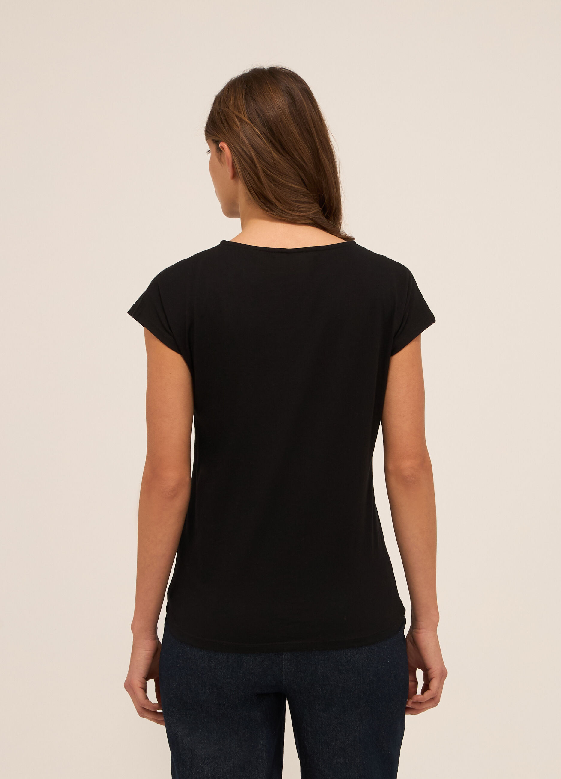 T-shirt in jersey di puro cotone donna_1