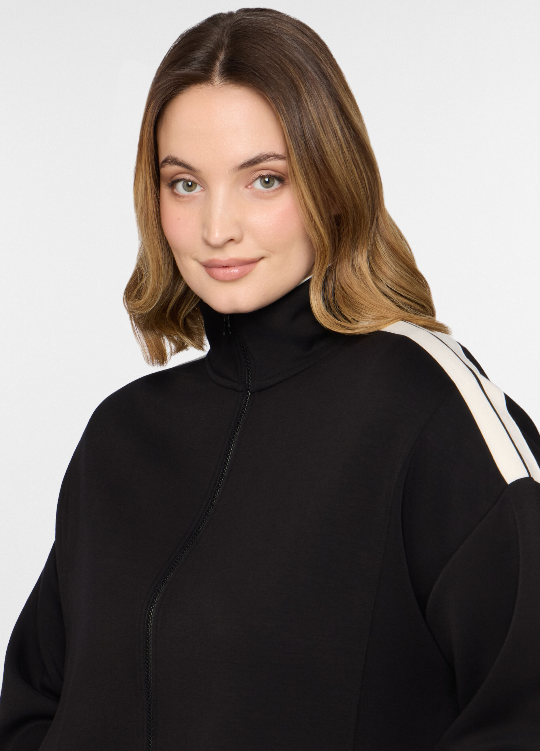 Felpa stretch full zip donna curvy_2