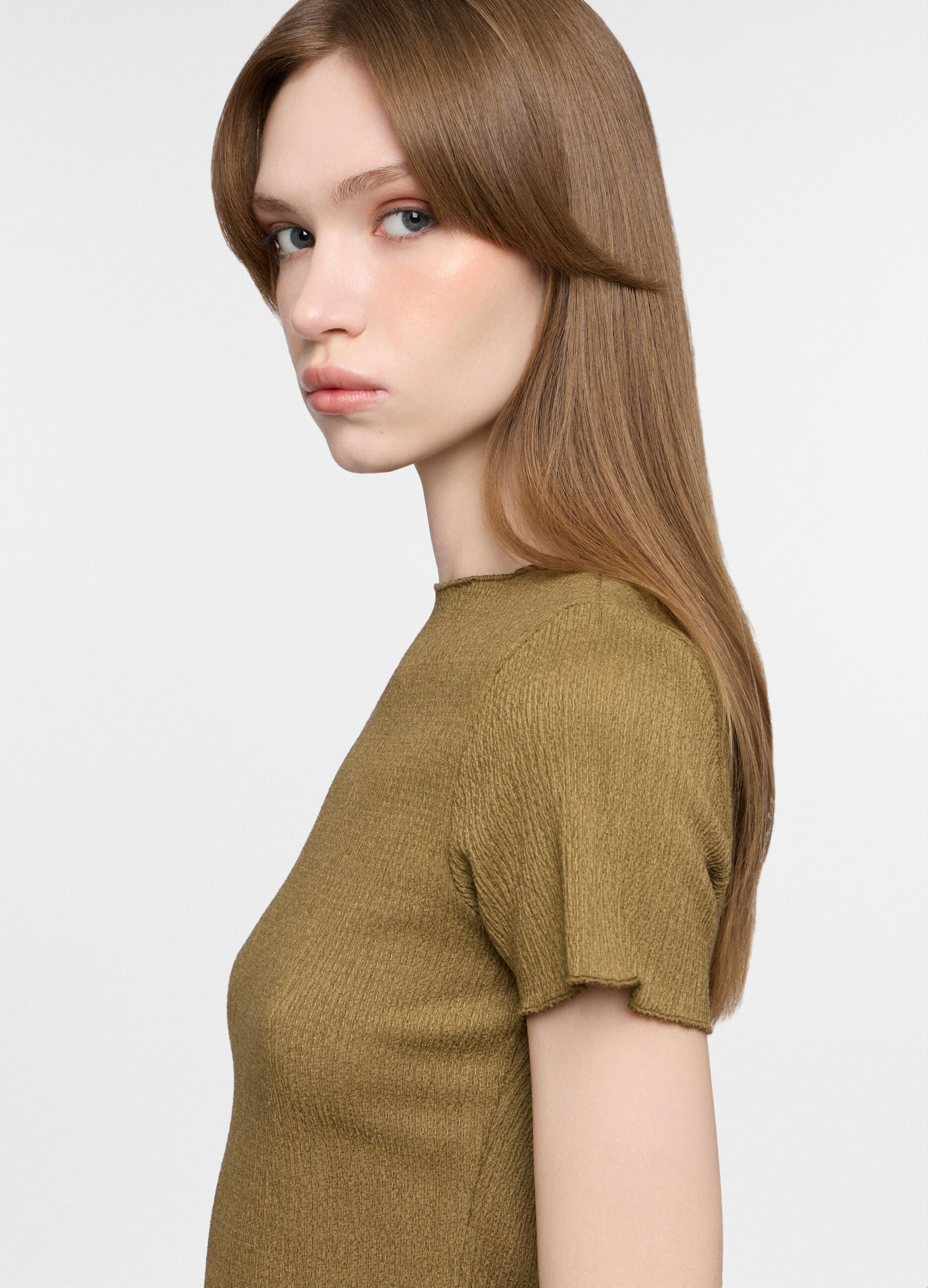 T-shirt girocollo crepe donna_2