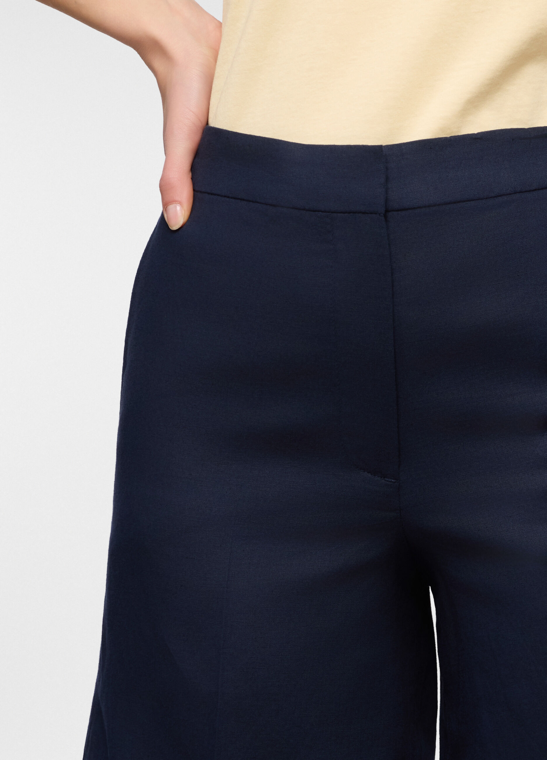 Bermuda wide leg misto lino donna_2