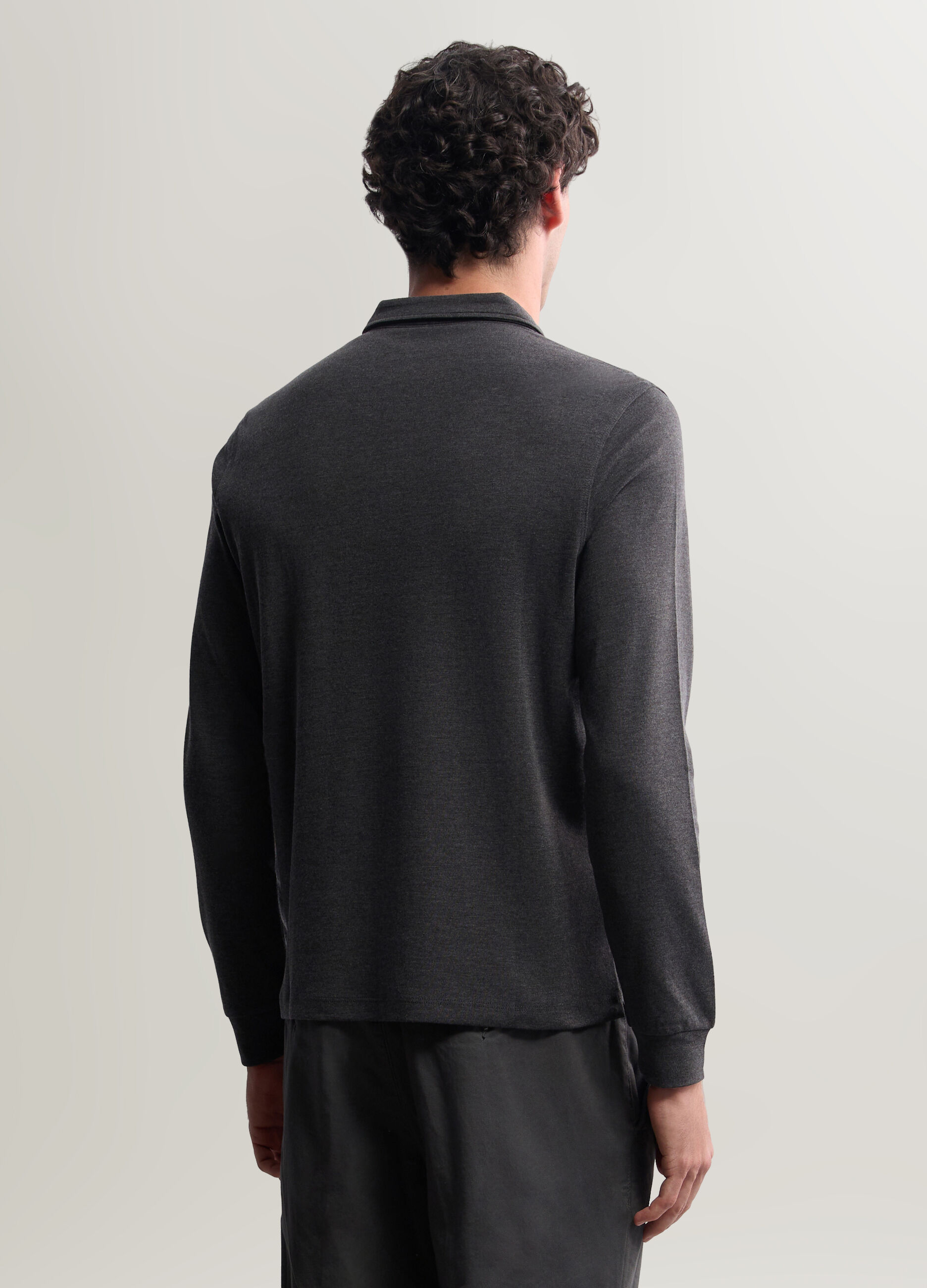 Polo a maniche lunghe in interlock uomo_1