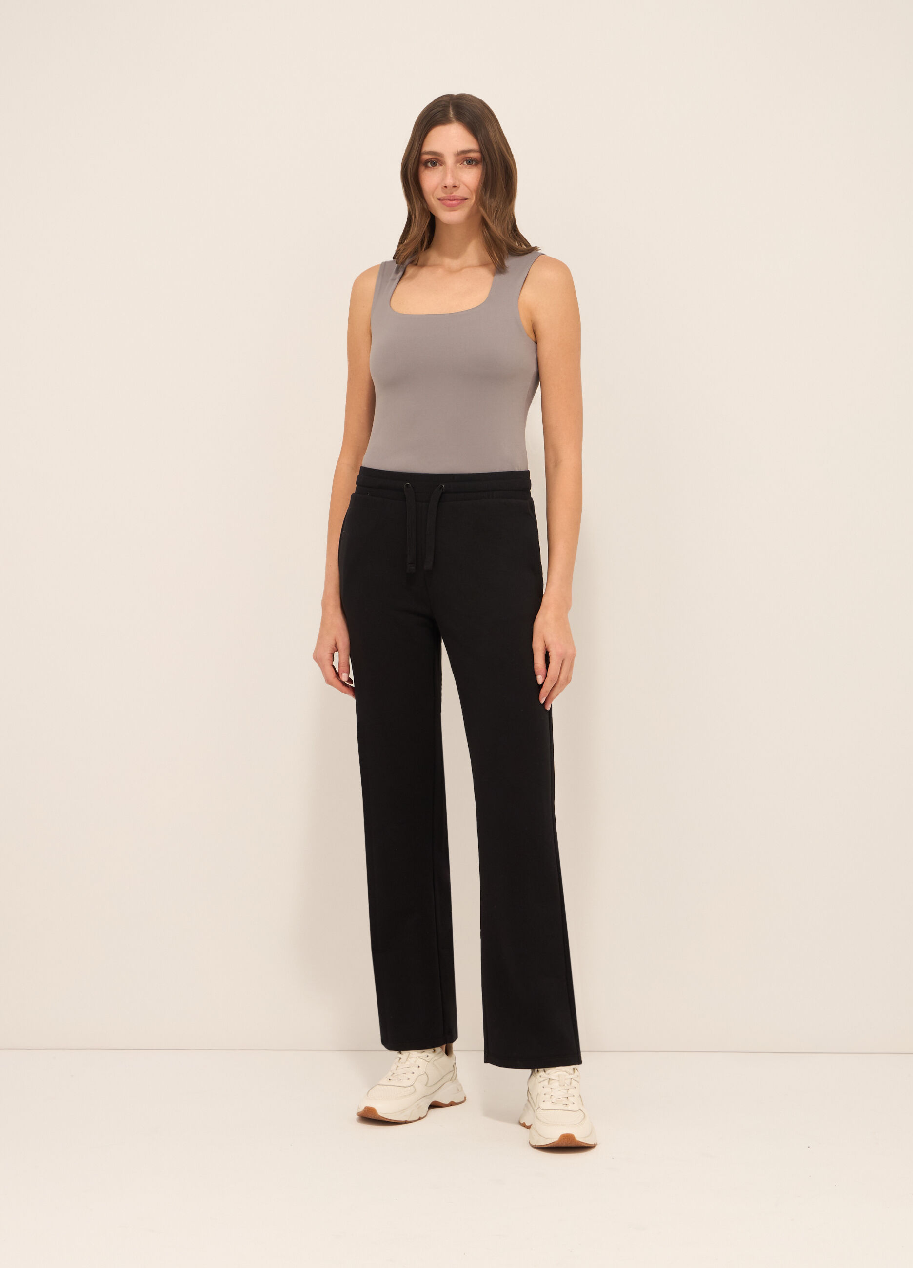Jogger in french terry di misto cotone donna_0