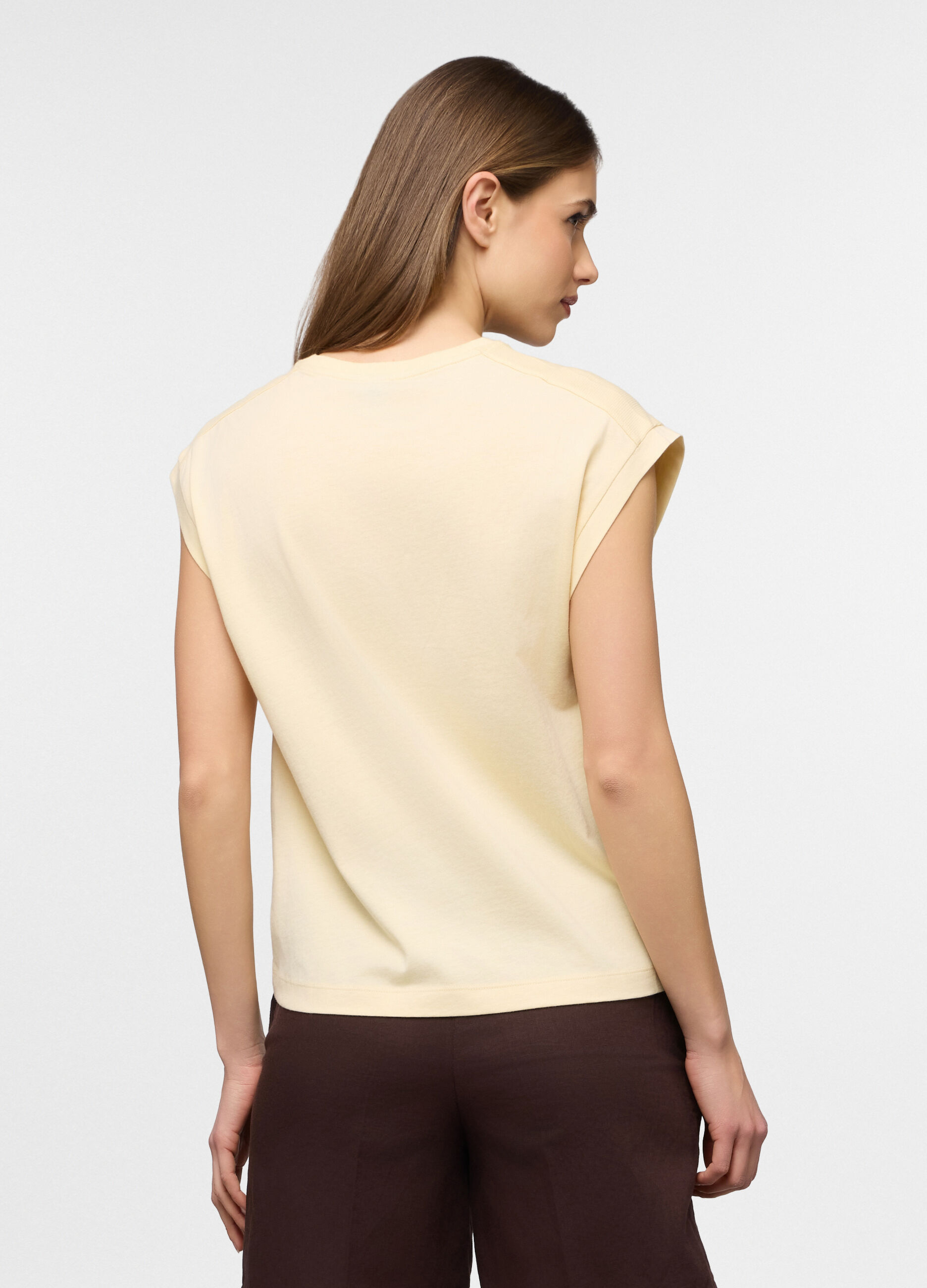 T-shirt in jersey di puro cotone donna_1