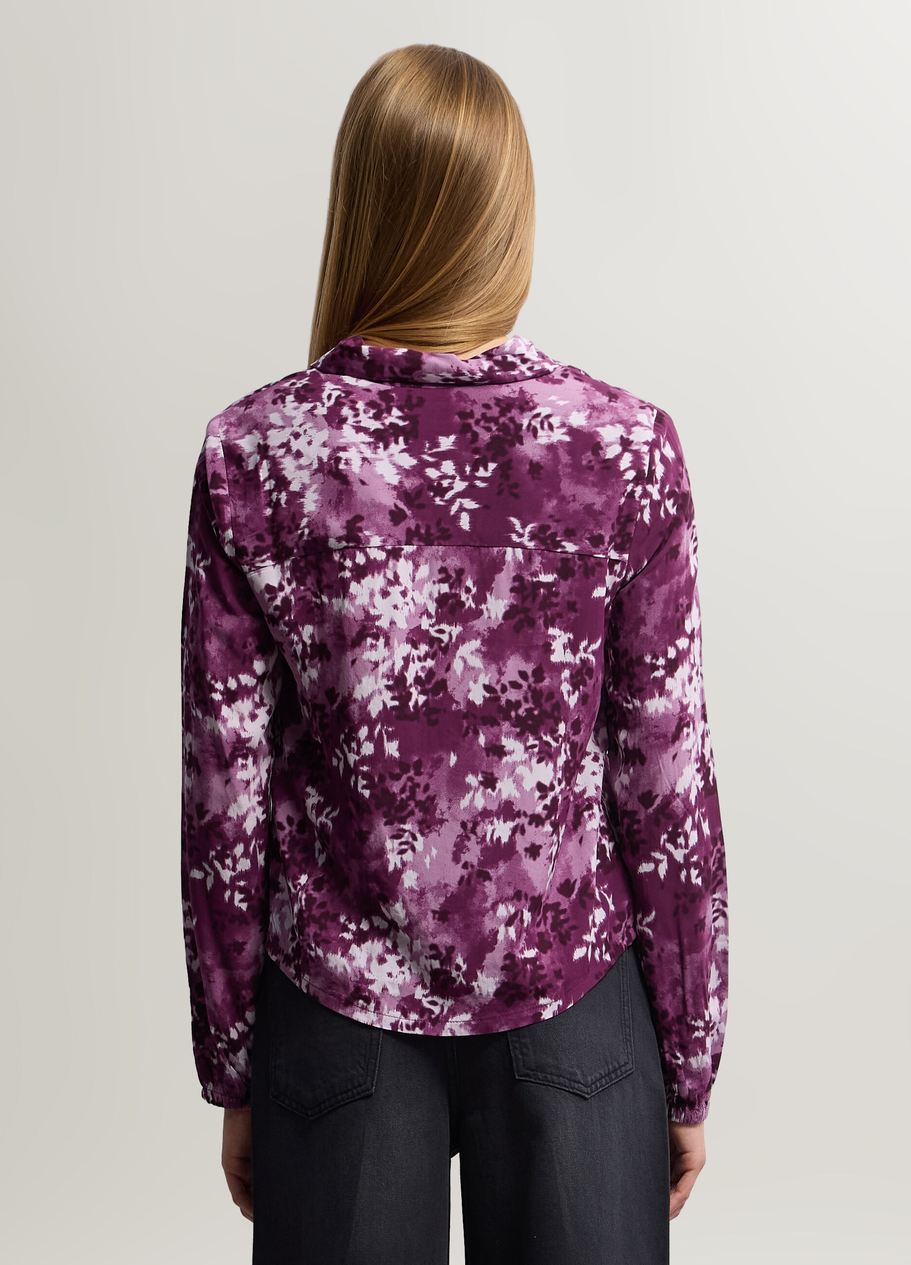Camicia Fit Regular con colletto alla francese in pura viscosa donna_1