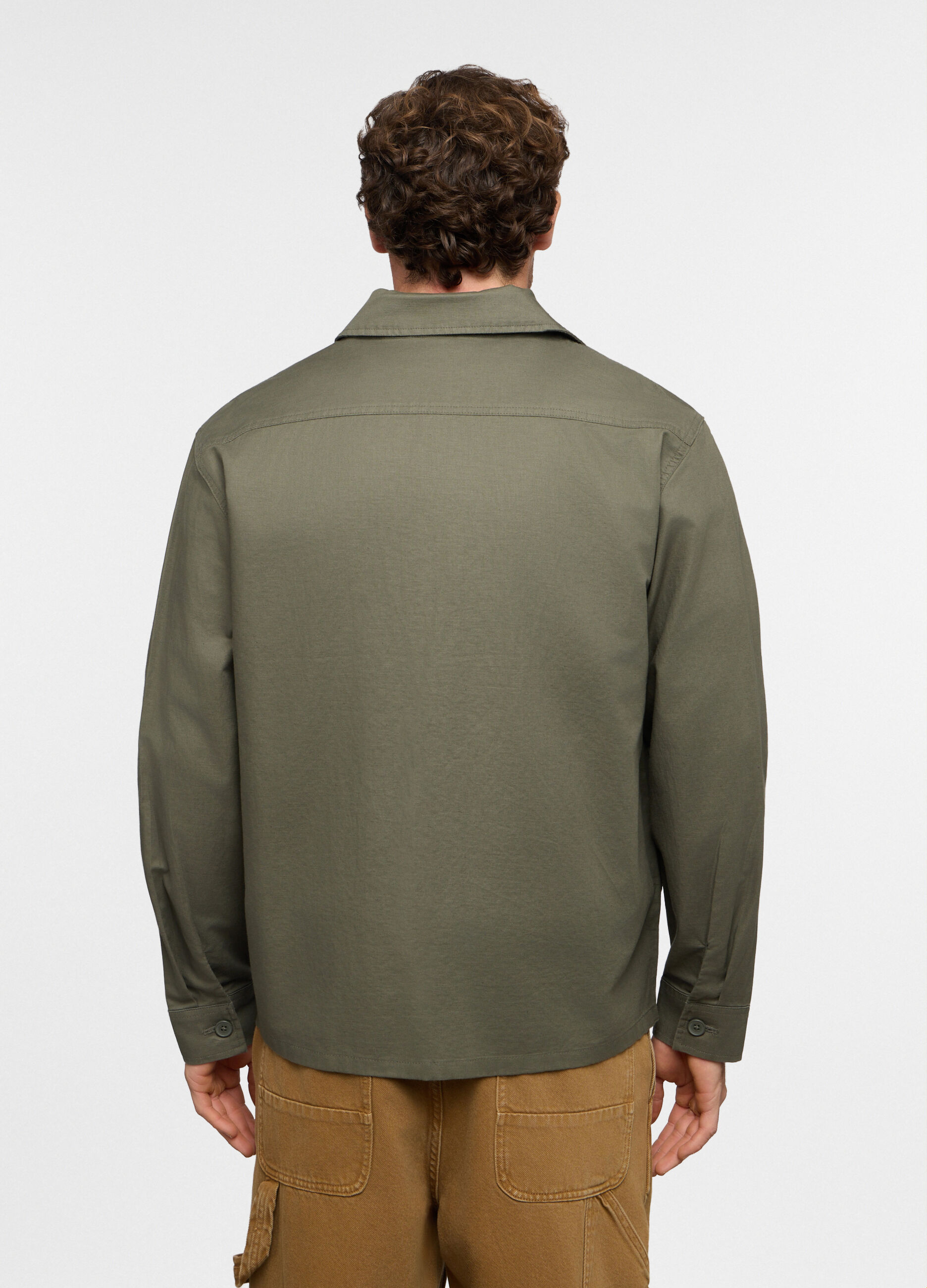 Overshirt in cotone e lino uomo_1