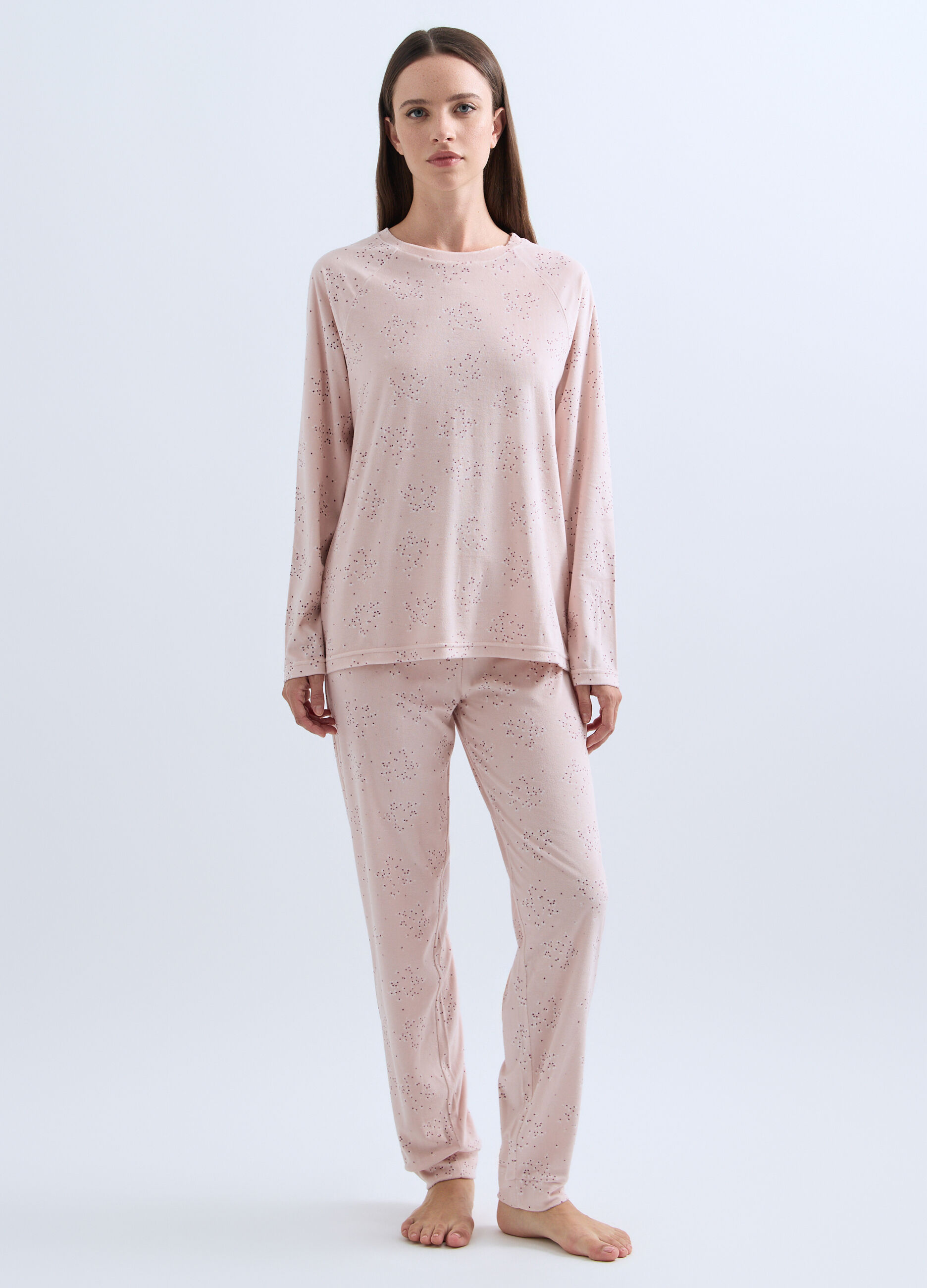 Set pigiama lungo velour donna_0