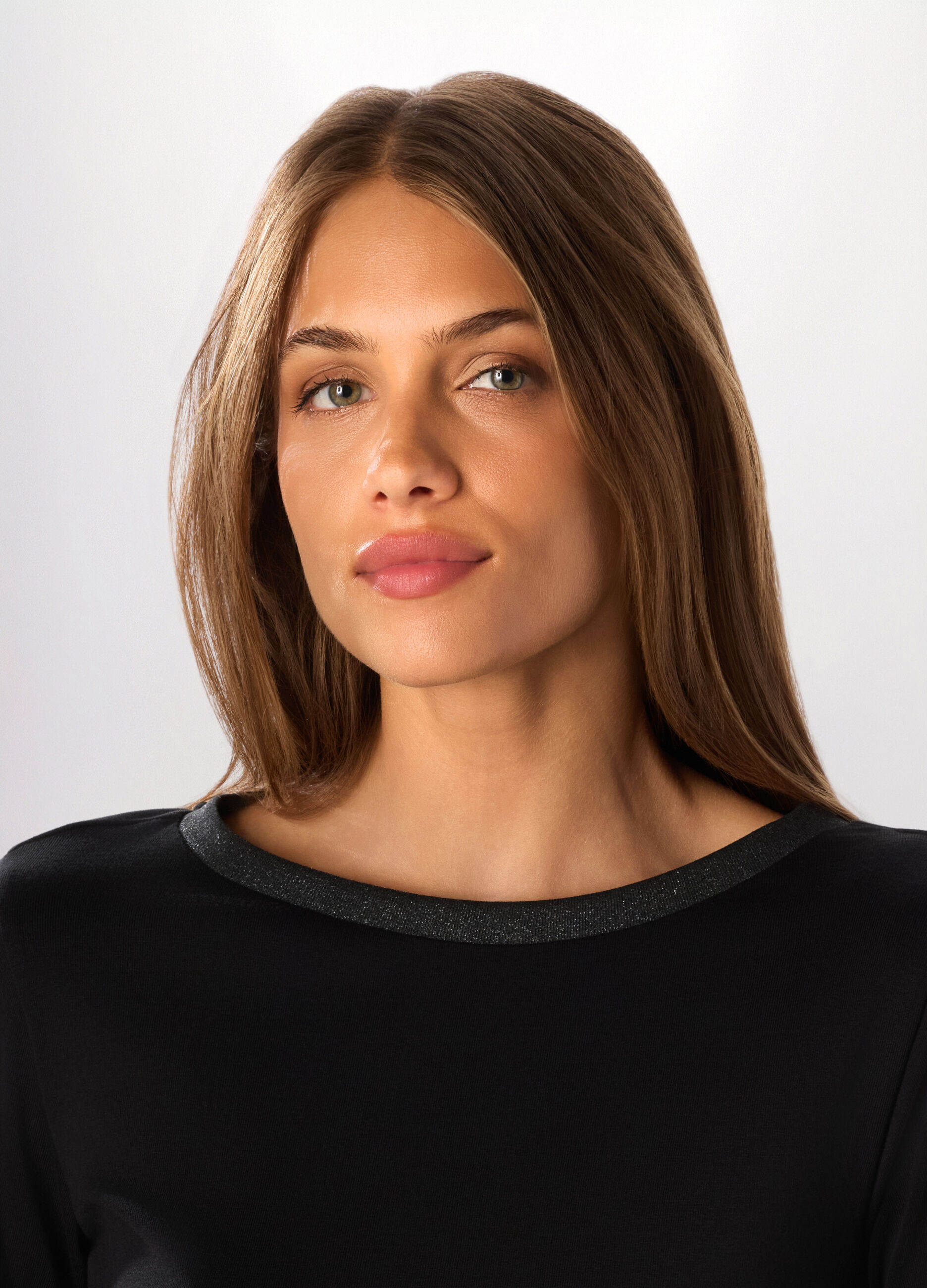 T-shirt in costina di puro cotone donna_2