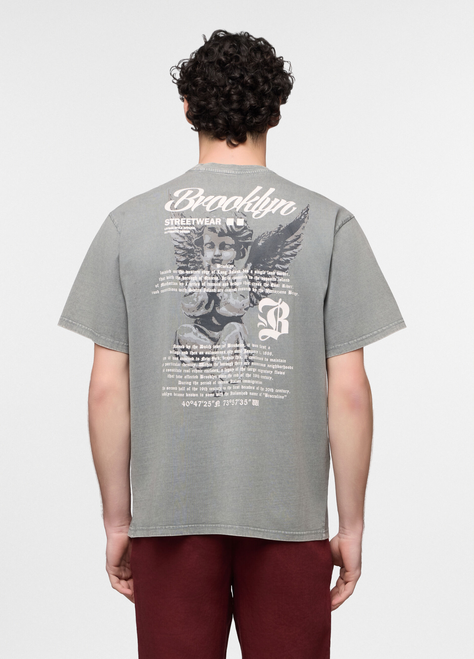 T-shirt girocollo con stampa Brooklyn uomo_1