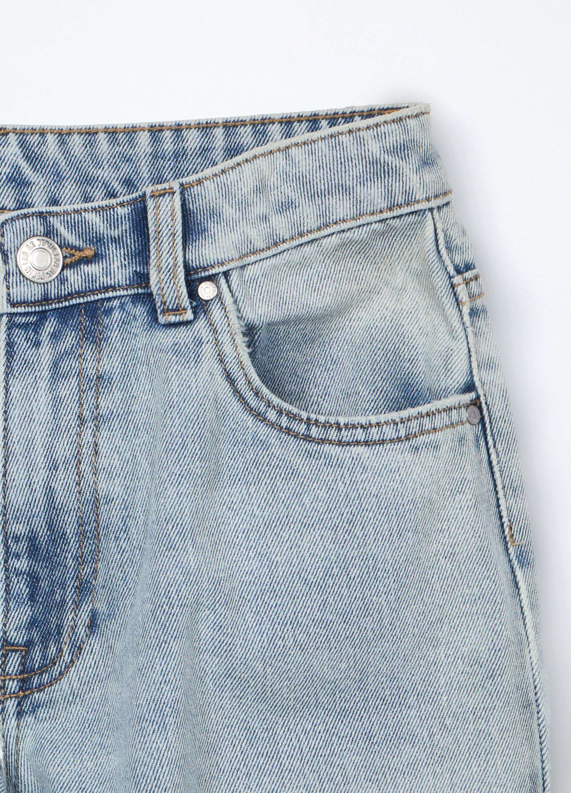 Pantaloni wide leg in denim ragazza_2