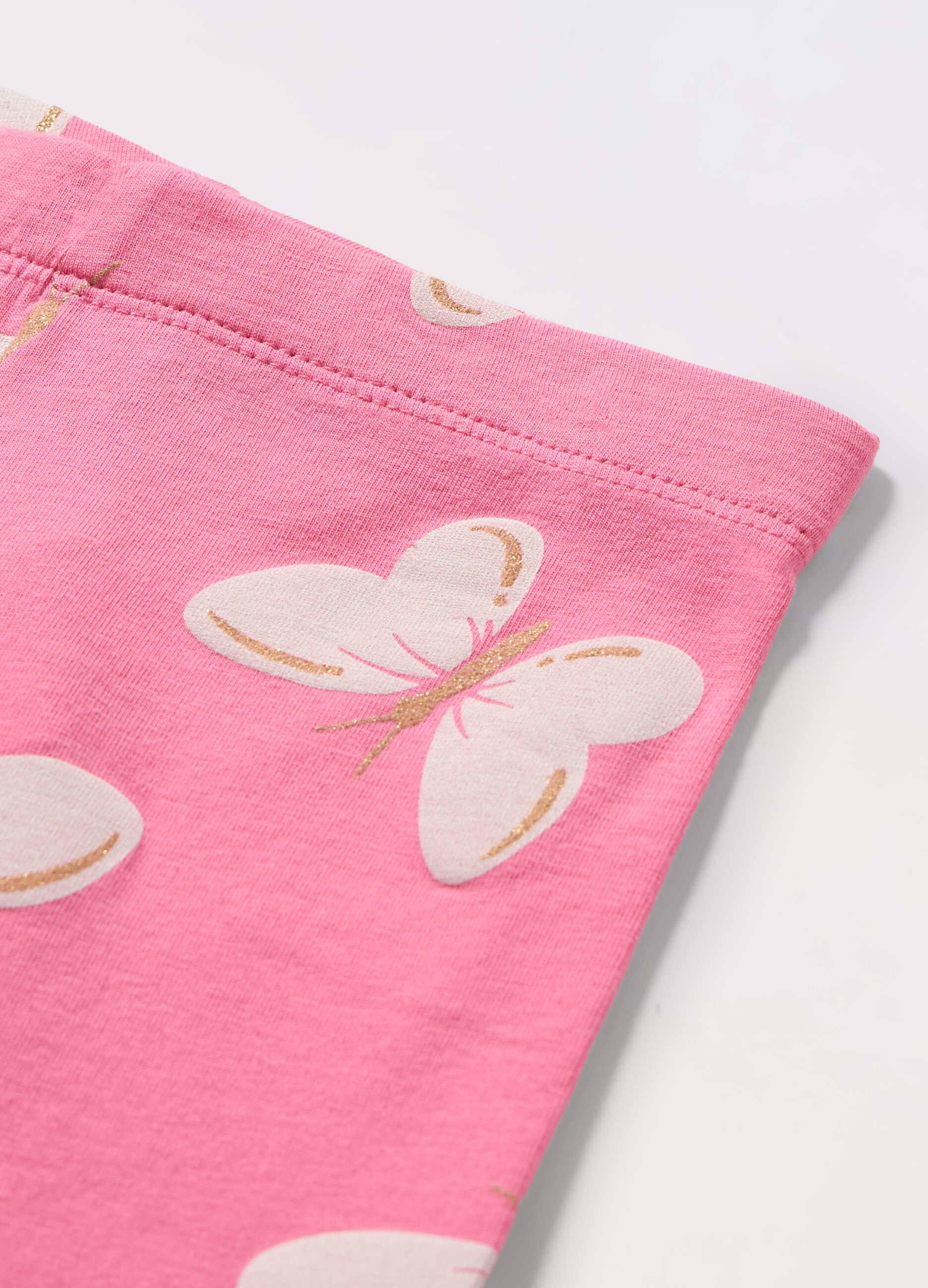 Leggings corti in jersey di cotone stretch bambina
