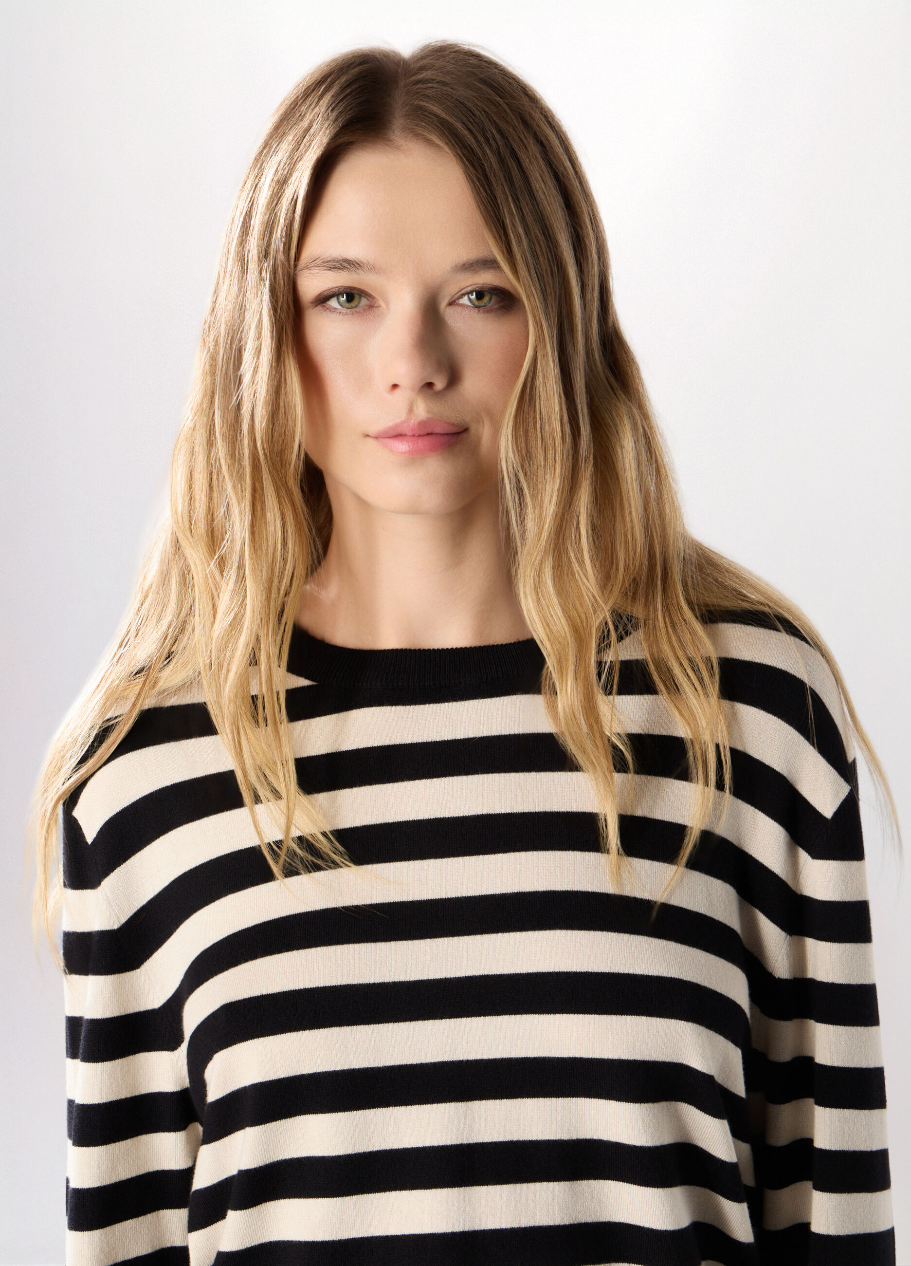 Tricot a righe misto viscosa donna_2