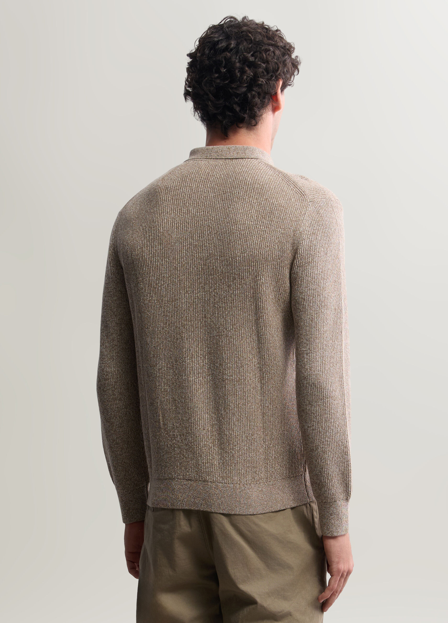 Polo a maniche lunghe in maglia inglese uomo_1