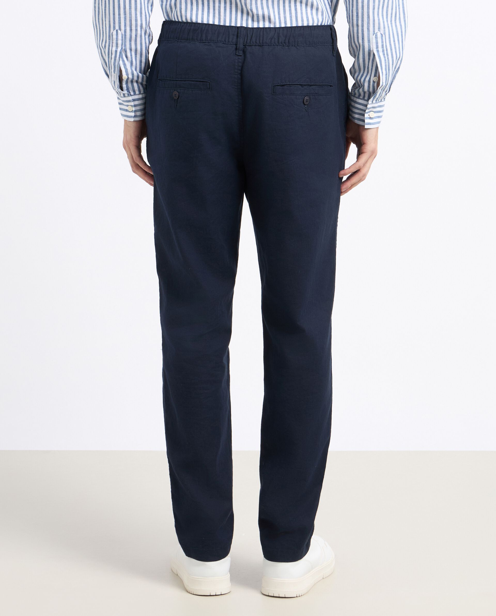 Pantaloni chino in misto lino uomo_1