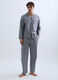 Pigiama lungo in cotone pied-de-poule uomo_0
