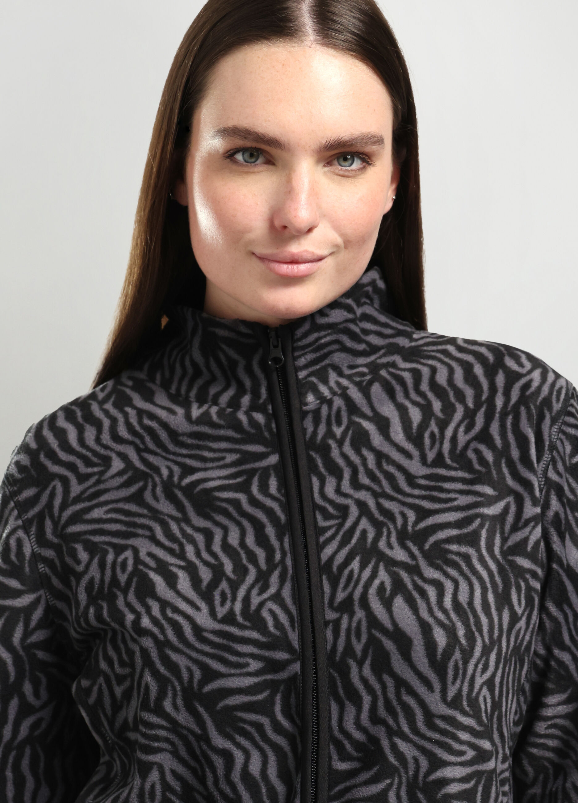 Felpa in pile con stampa donna curvy_2