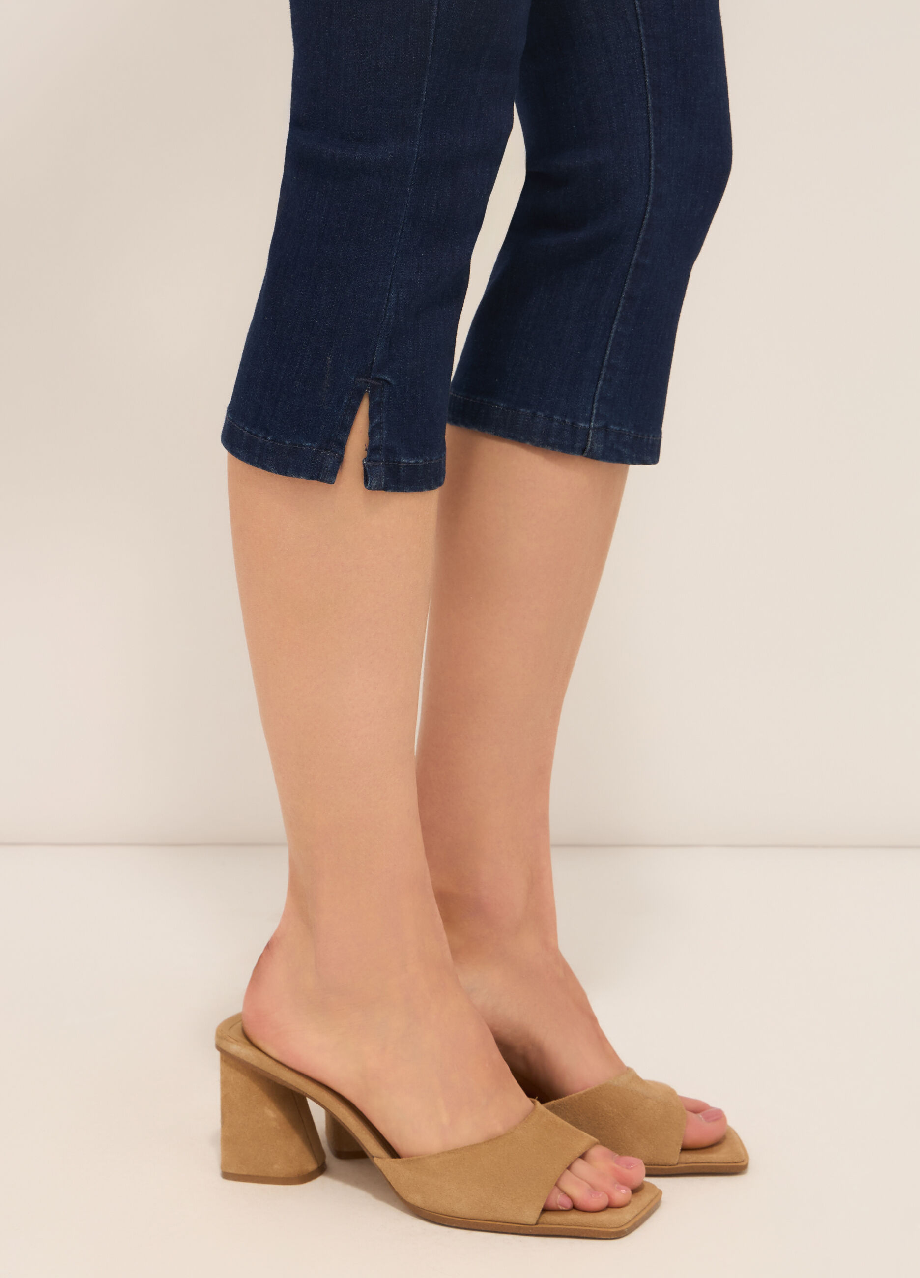 Jeggings capri in denim di misto cotone stretch donna_2