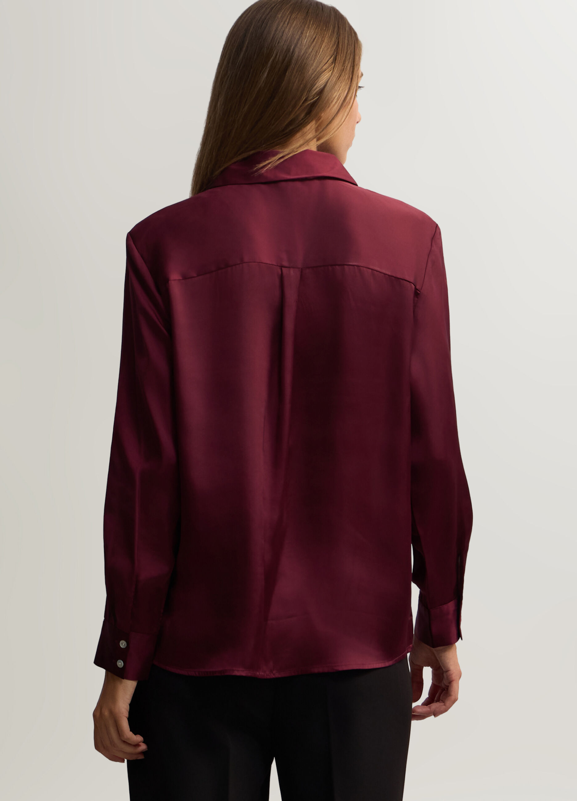 Camicia Fit Over con colletto alla francese donna _1