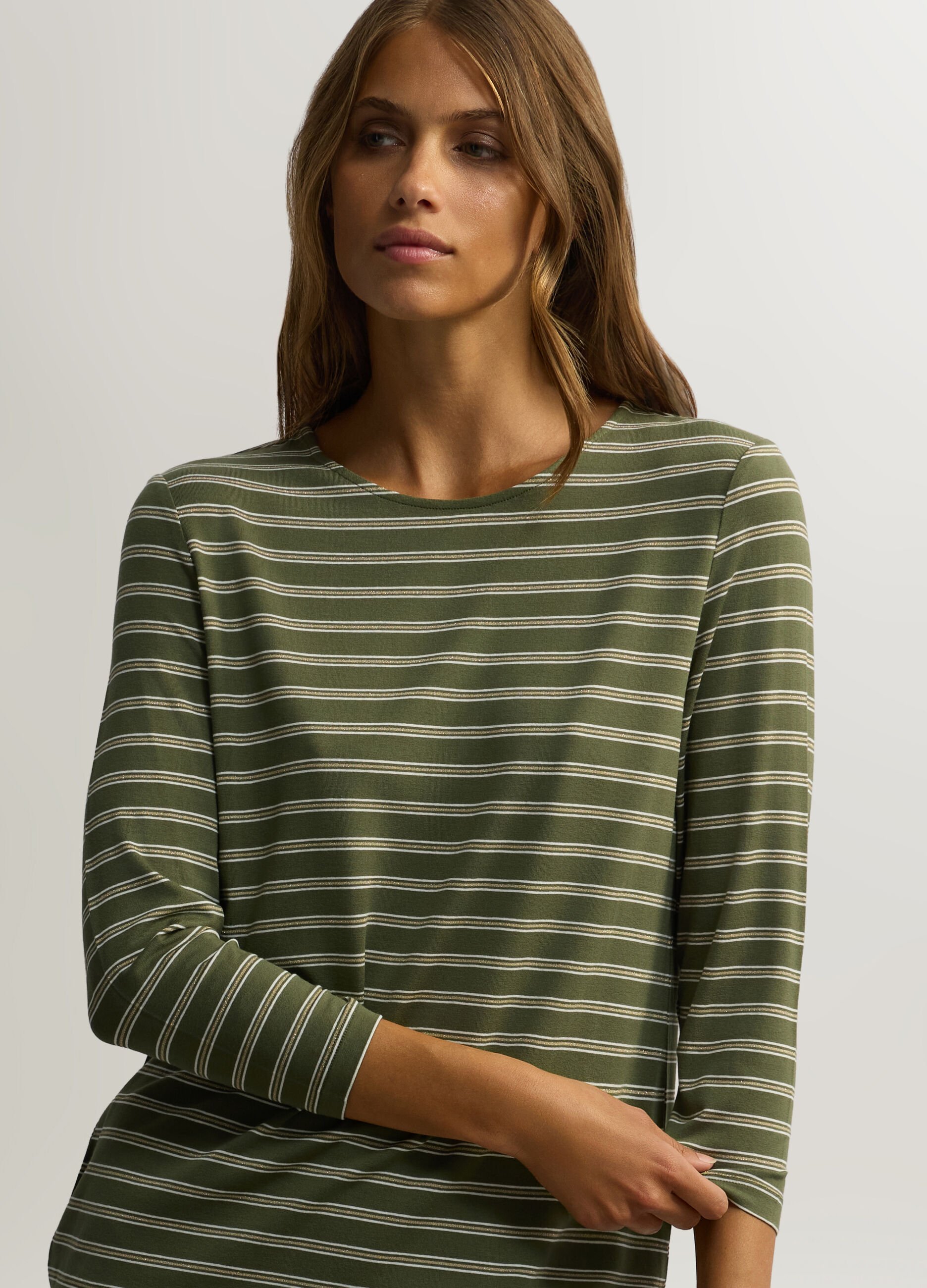 T-shirt girocollo stretch donna_2