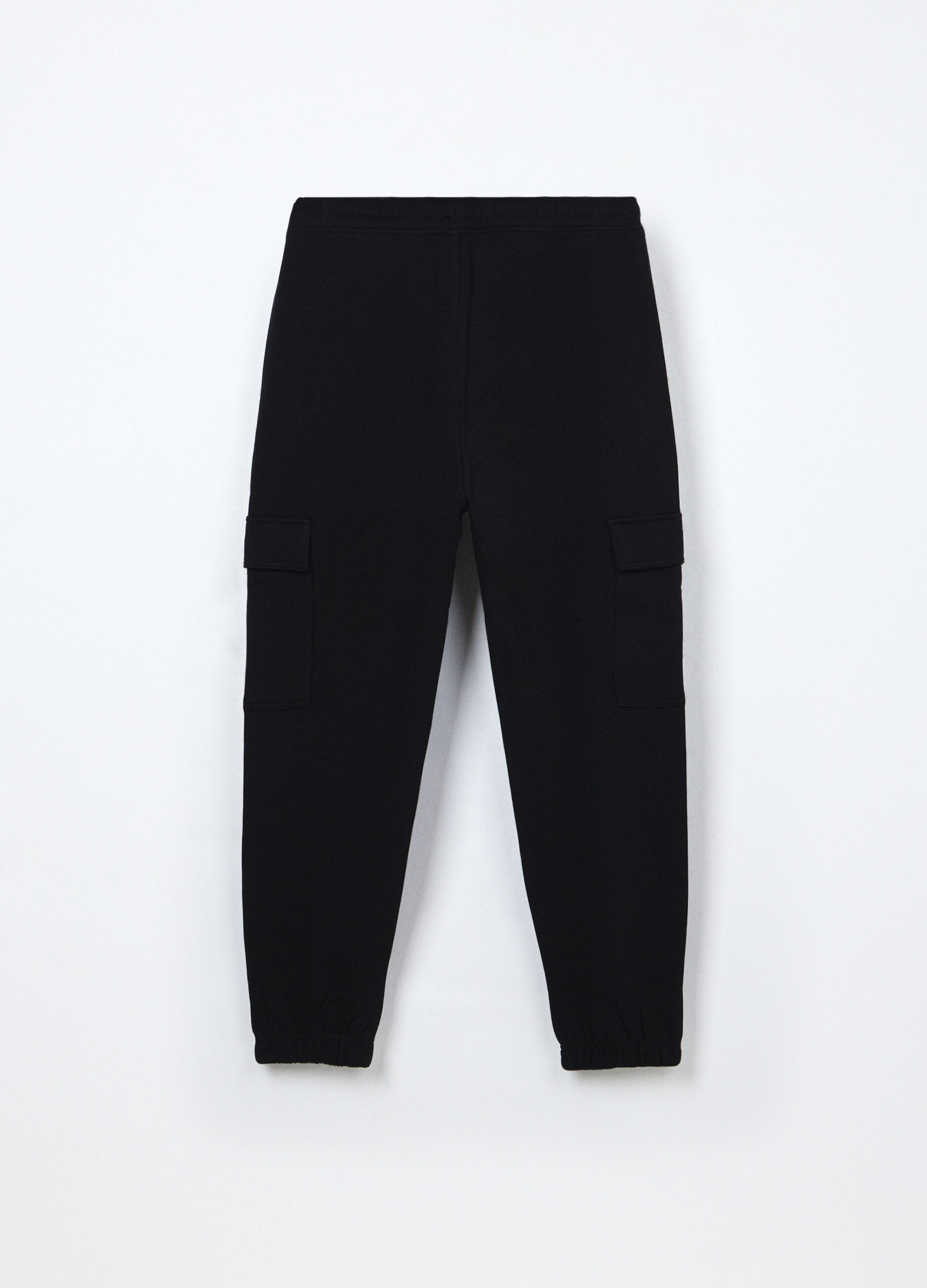 Jogger cargo in puro cotone fleece ragazzo_1