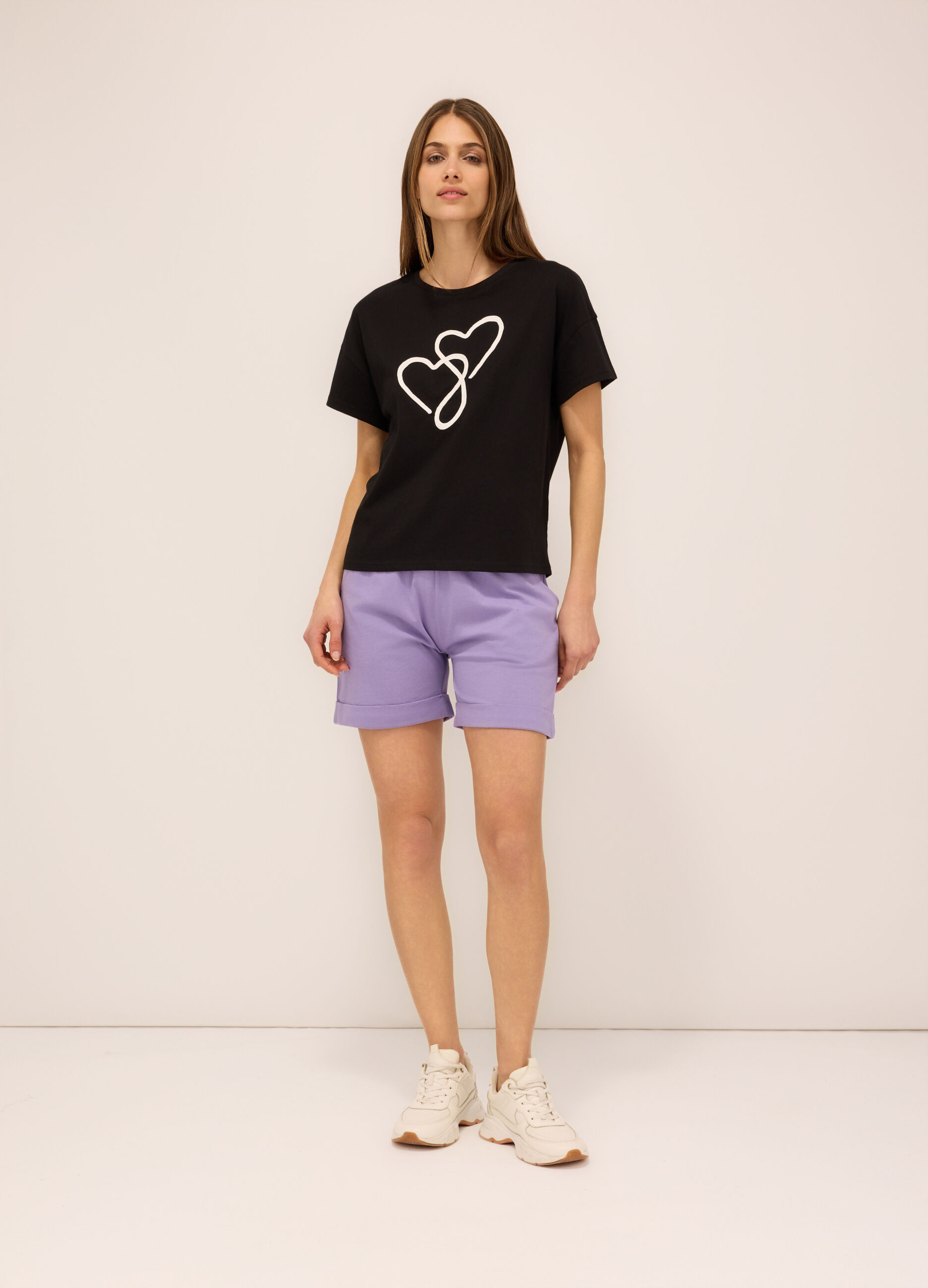 Shorts in jersey di puro cotone donna_0