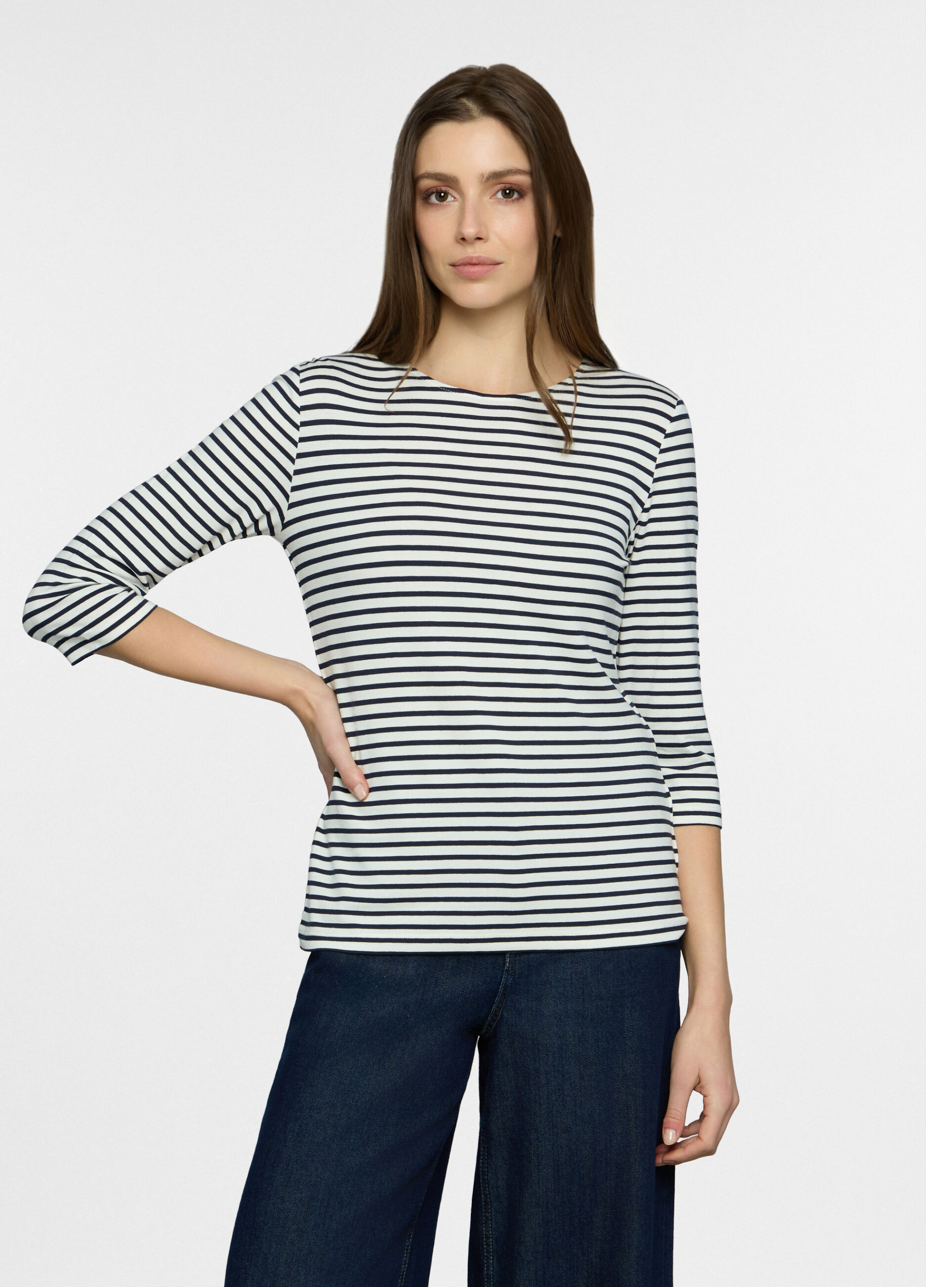 T-shirt girocollo stretch donna_0