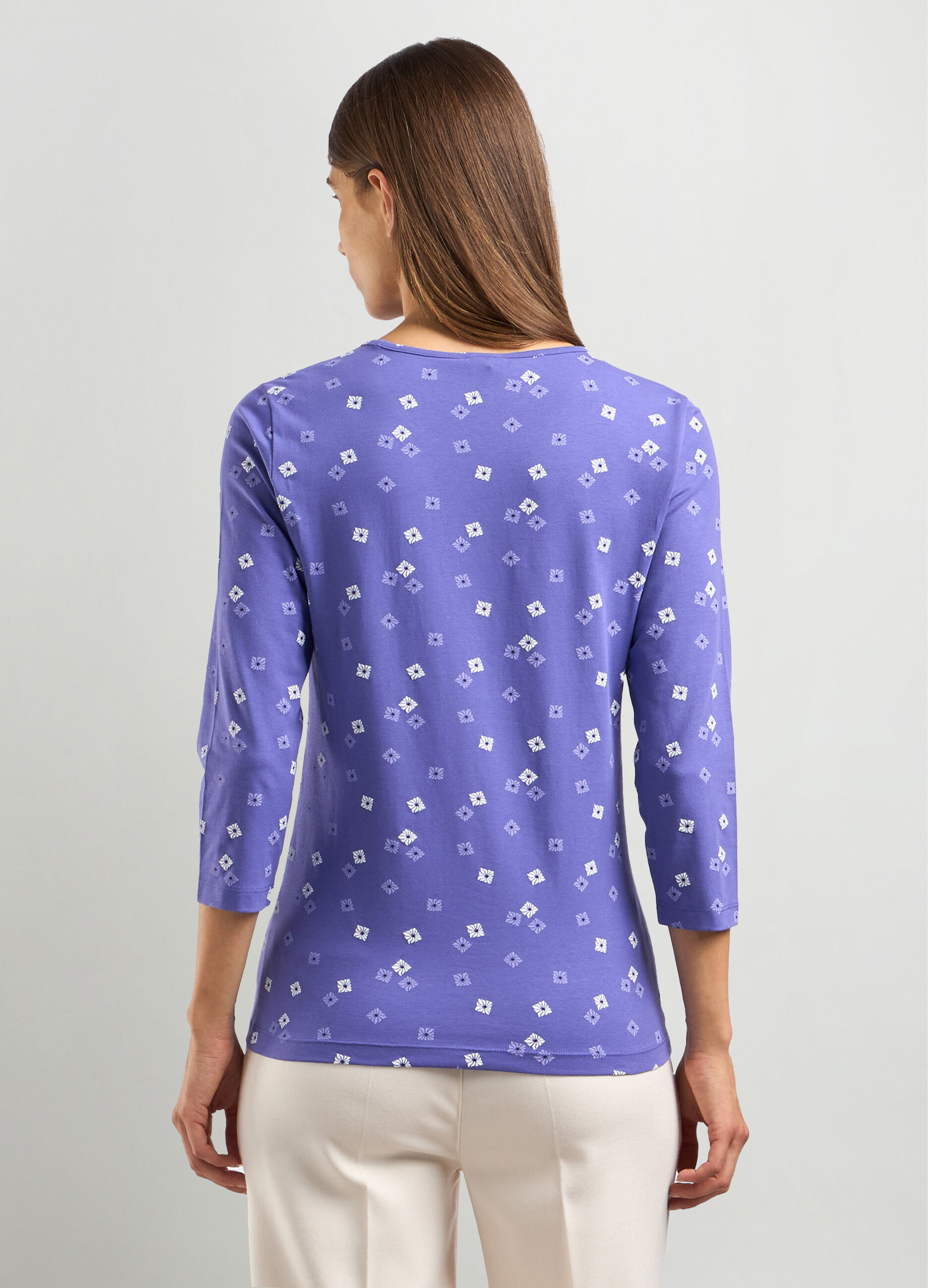 T-shirt in jersey di cotone stretch donna_1