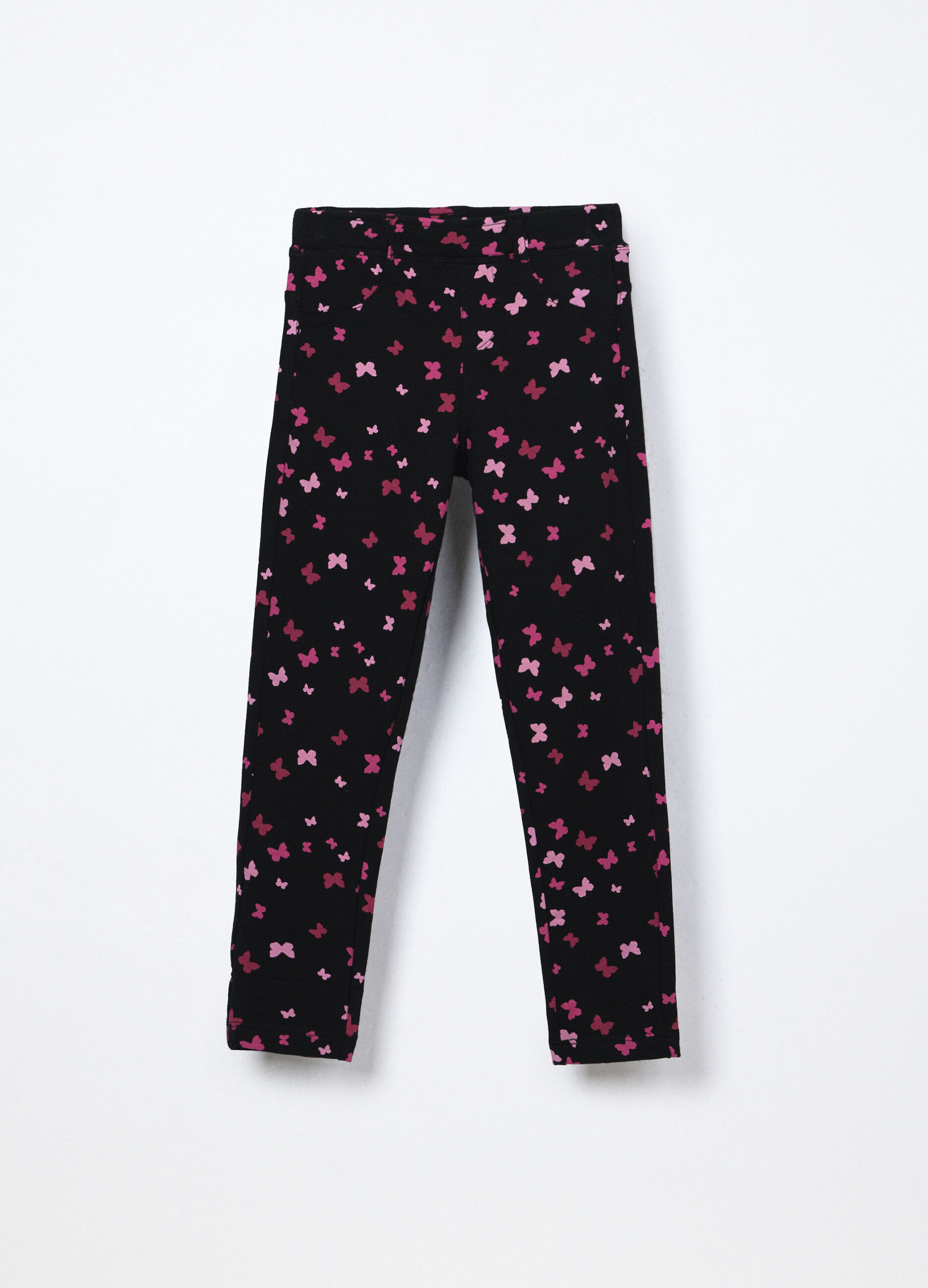 Leggings in french terry di cotone stretch bambina_0