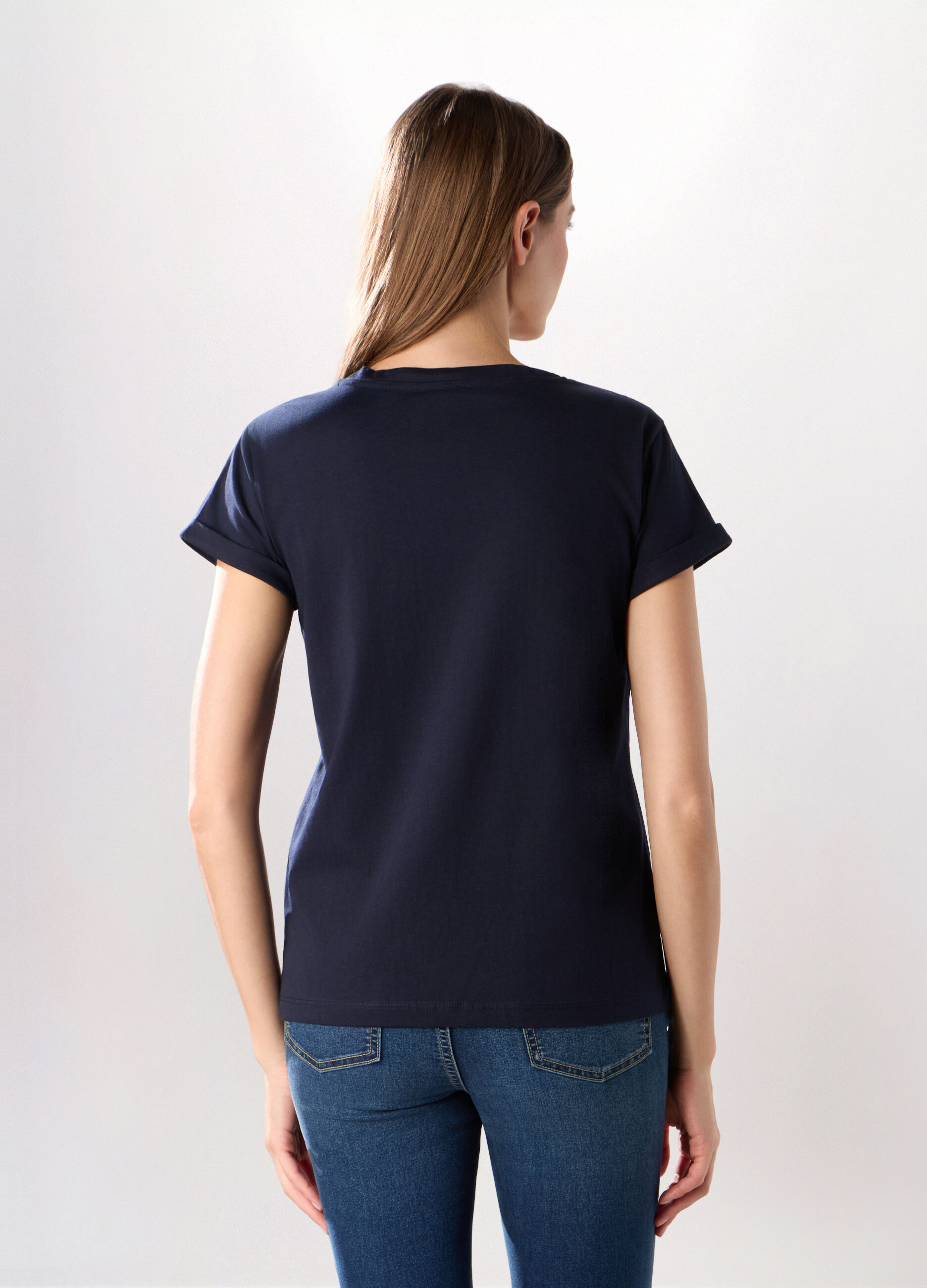 T-shirt in puro cotone con stampa donna_1