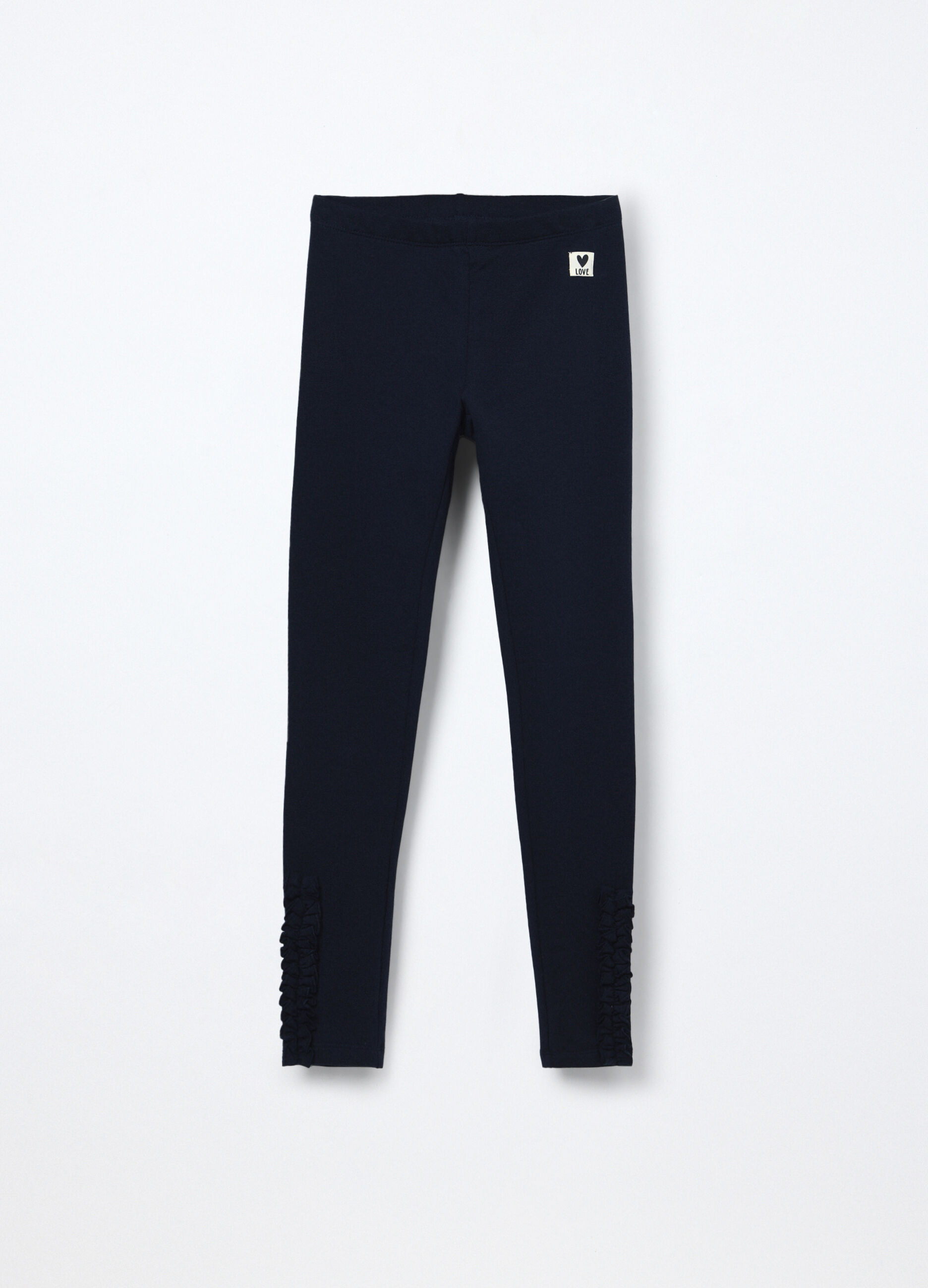 Leggings in french terry di cotone stretch bambina_0