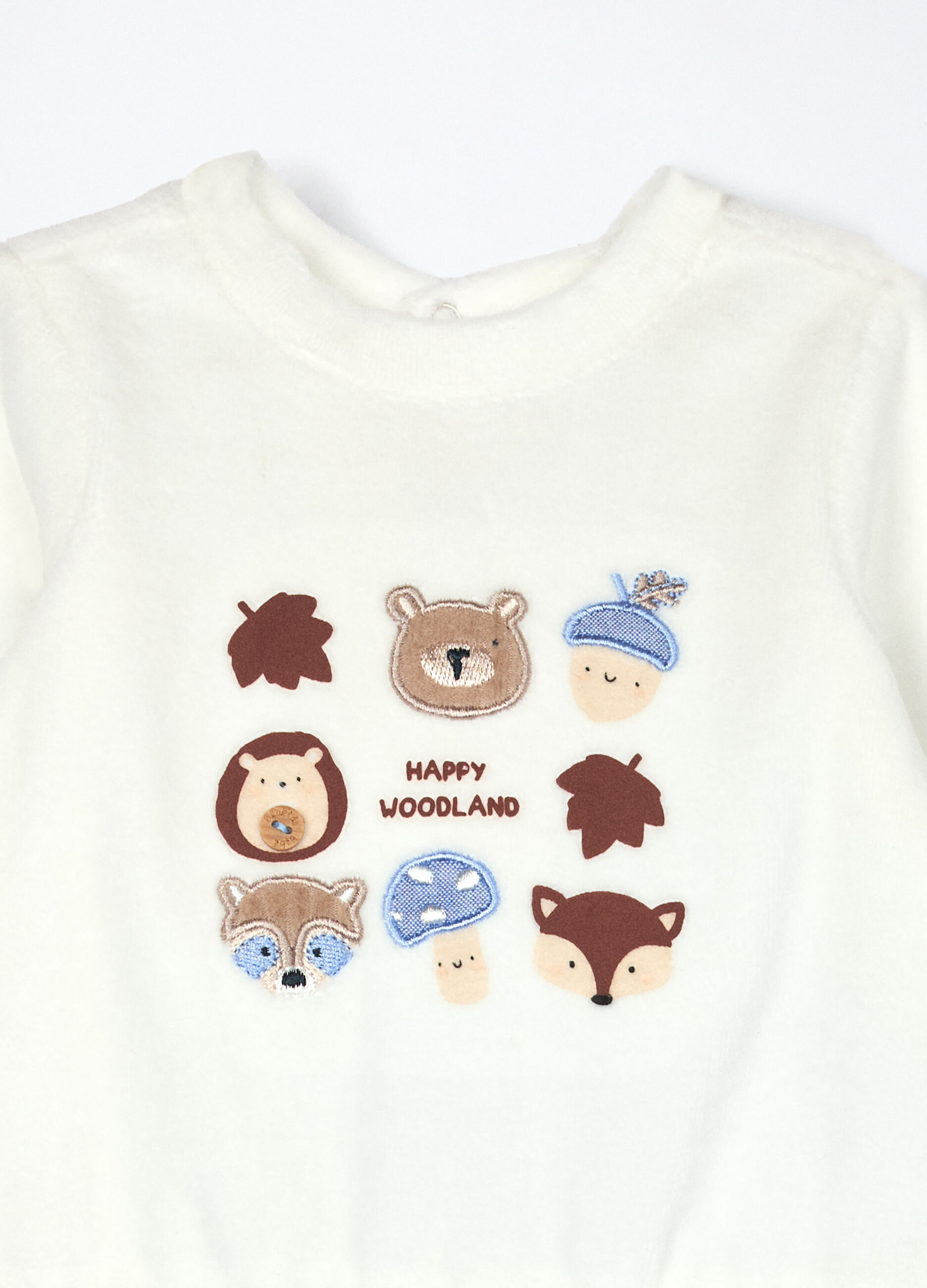 Set in velour di misto cotone neonato_2